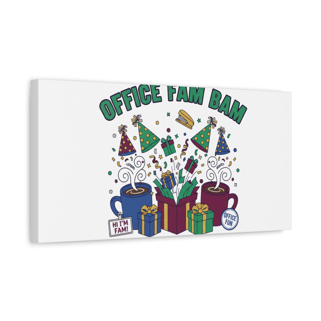 Office Fam Bam Canvas | Festive Office Party Decor, Secret Santa Humor