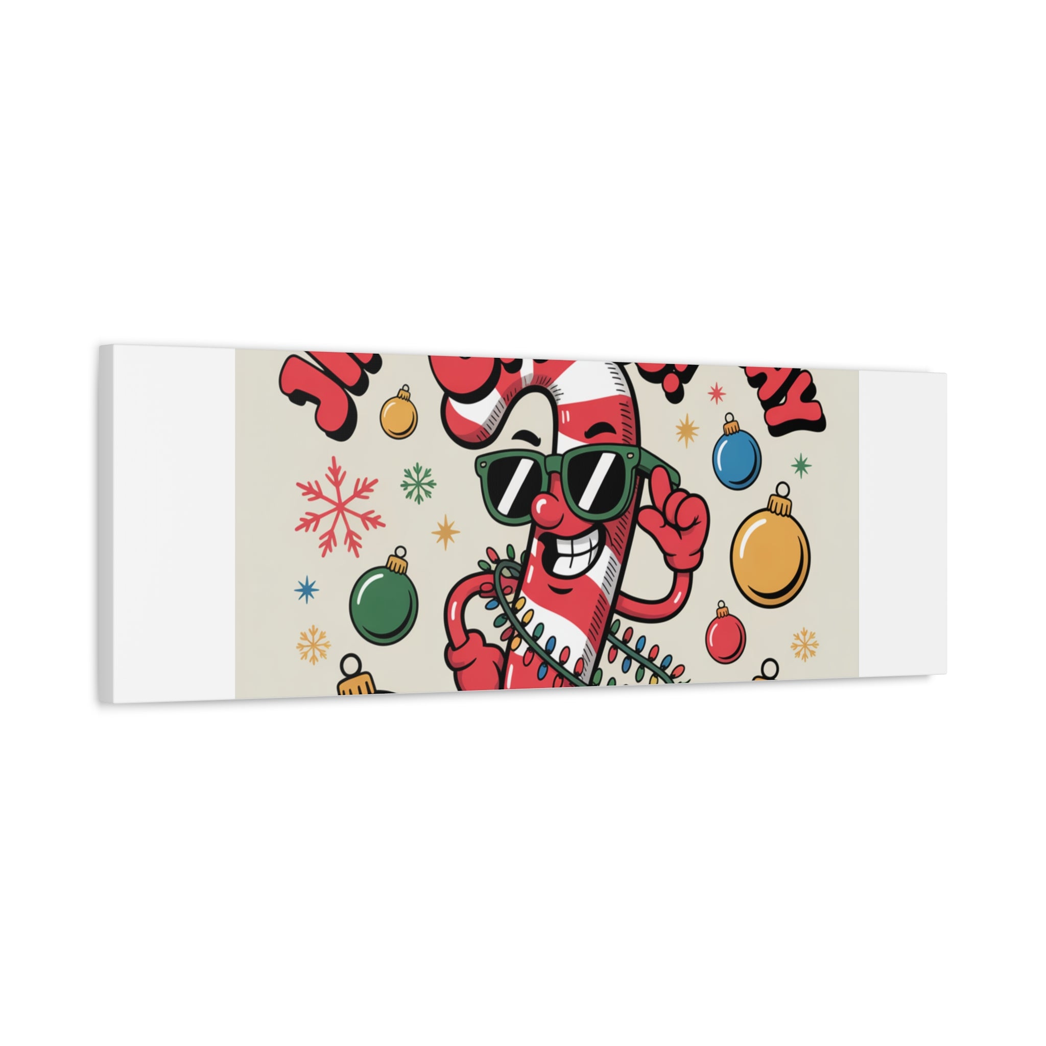 Jingle All The Way Chaos Candy Cane Canvas | ugly Christmas sweater, festive gag sweater