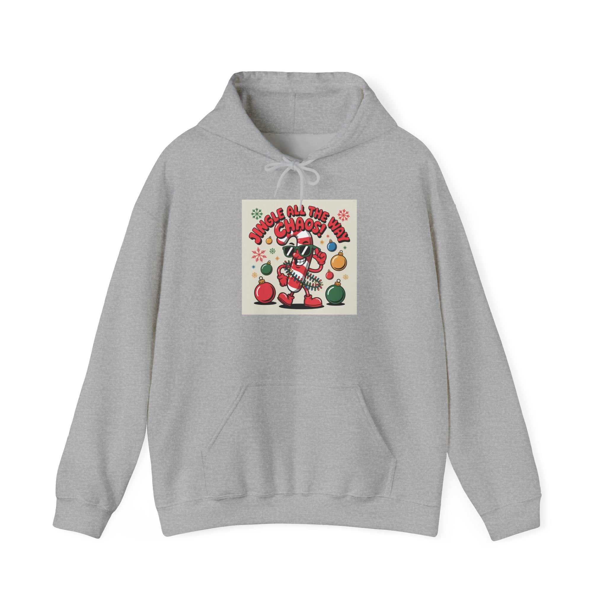 Funny Candy Cane Clown Hoodie | ugly Christmas sweater, festive gag sweatshirt