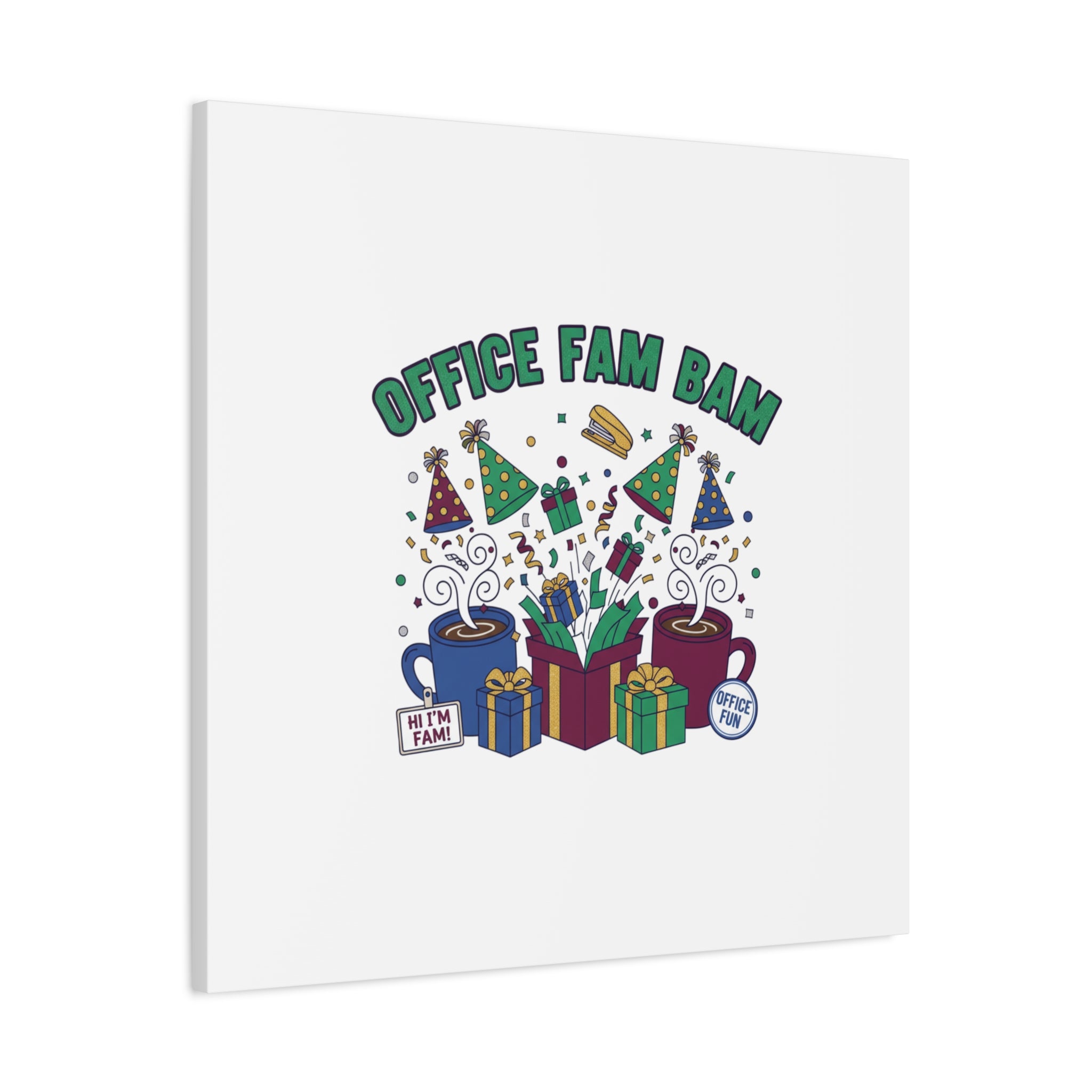 Office Fam Bam Canvas | Festive Office Party Decor, Secret Santa Humor