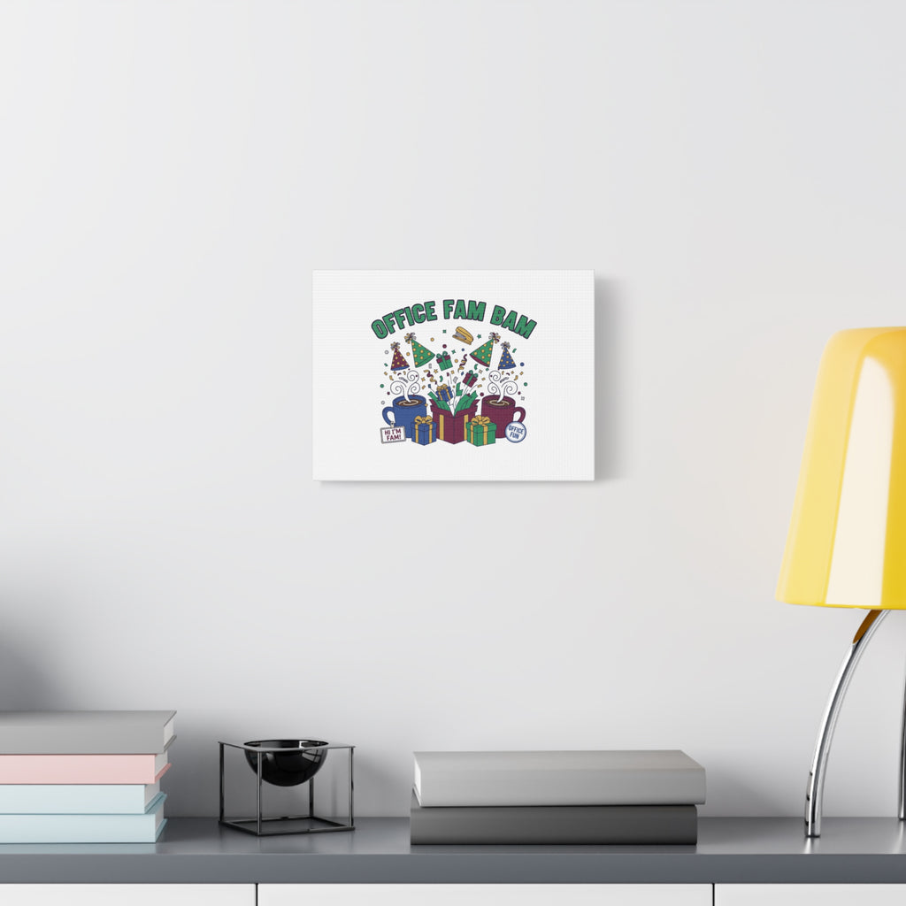 Office Fam Bam Canvas | Festive Office Party Decor, Secret Santa Humor
