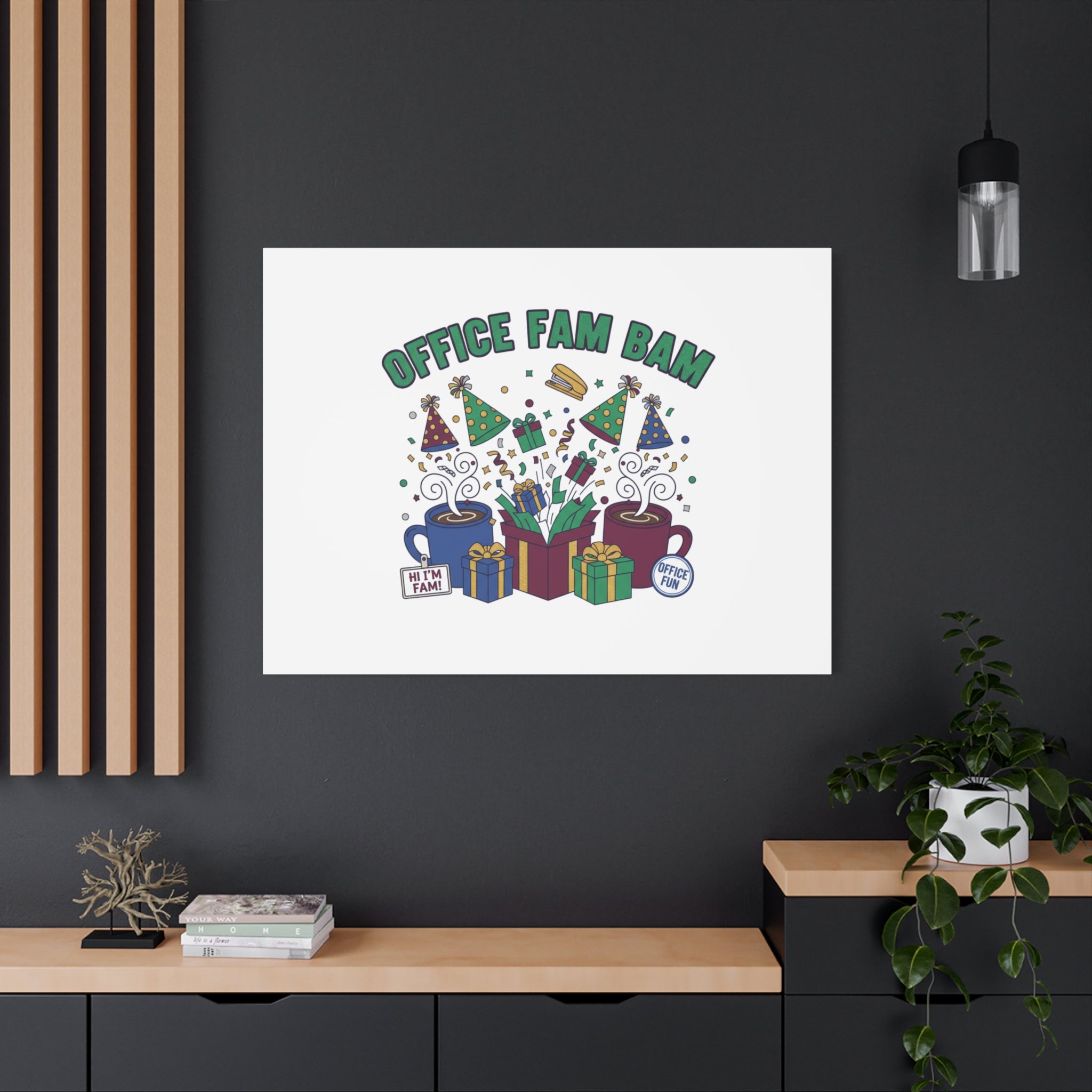 Office Fam Bam Canvas | Festive Office Party Decor, Secret Santa Humor