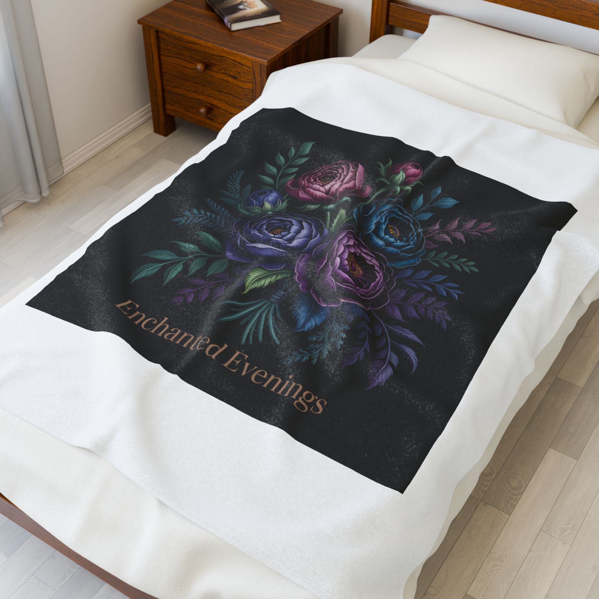 Enchanted Evenings Moody Rose Bouquet Blanket | Dark Floral, Gothic Bloom