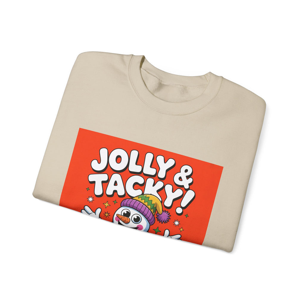 Jolly & Tacky Snowman Sweatshirt | ugly Christmas sweater, novelty holiday sweatshirt