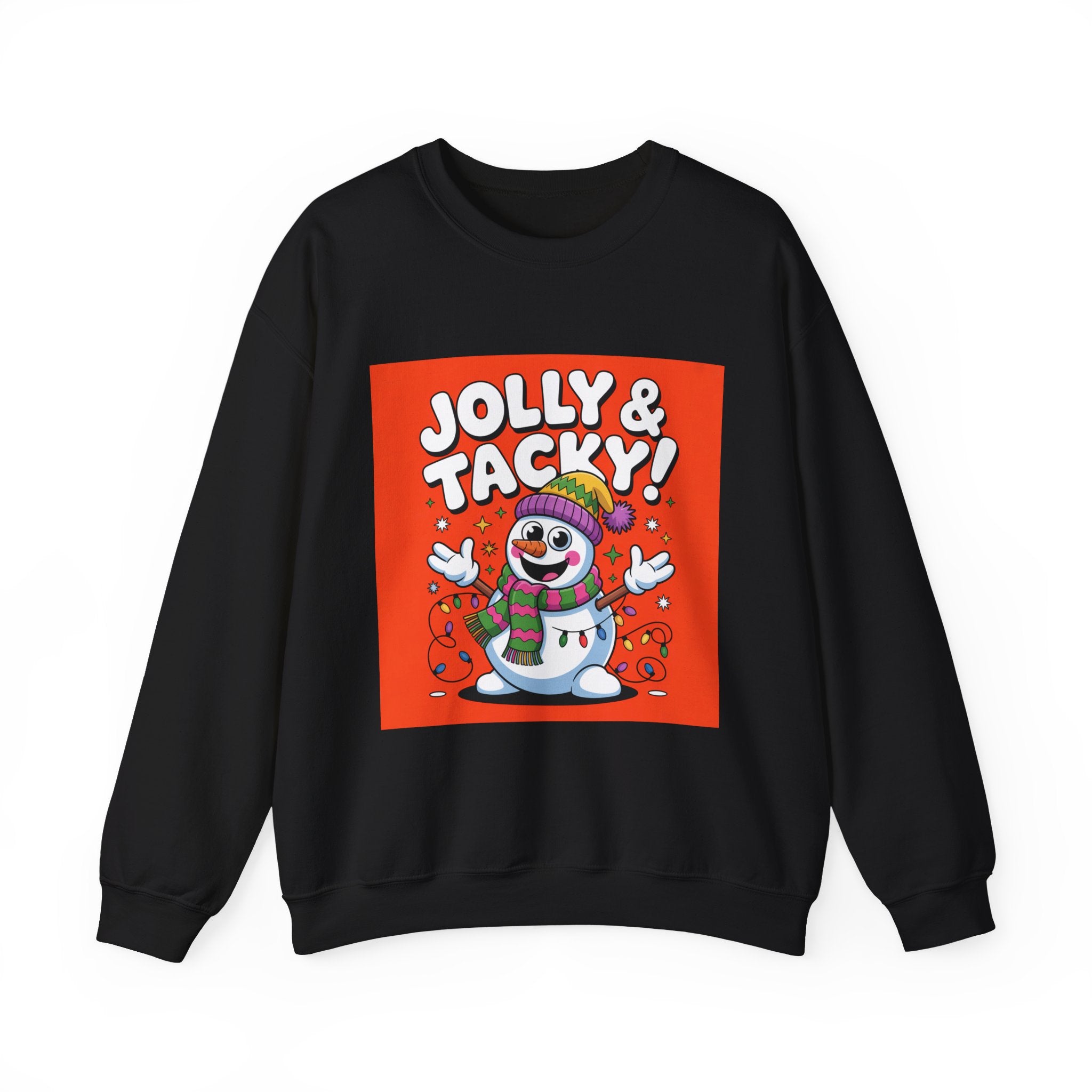 Jolly & Tacky Snowman Sweatshirt | ugly Christmas sweater, novelty holiday sweatshirt