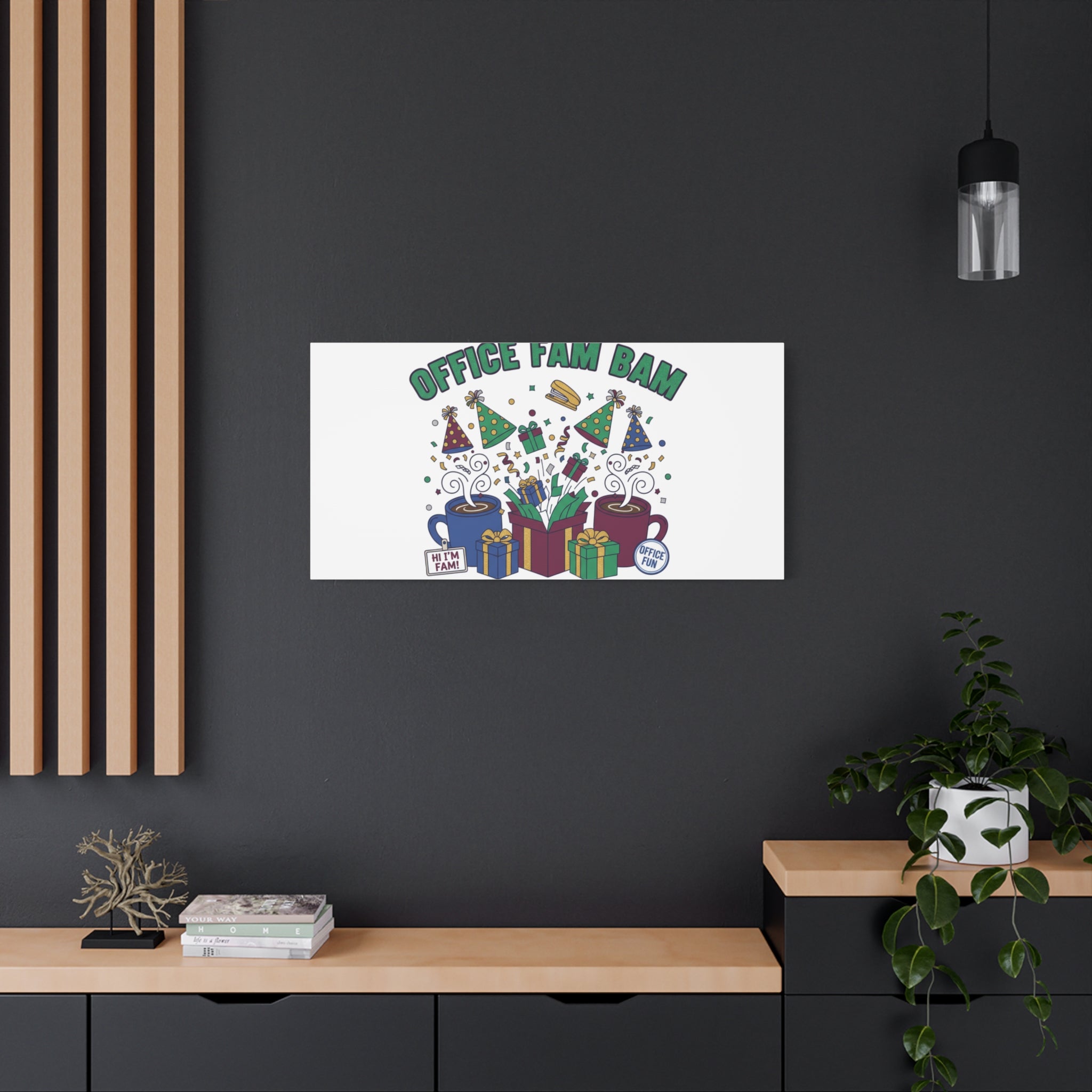 Office Fam Bam Canvas | Festive Office Party Decor, Secret Santa Humor