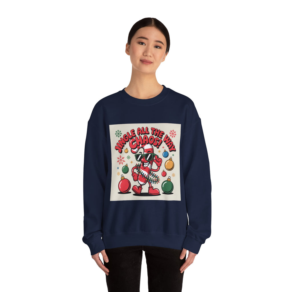 Jingle All the Chaos ugly Christmas sweater sweatshirt | festive gag sweater