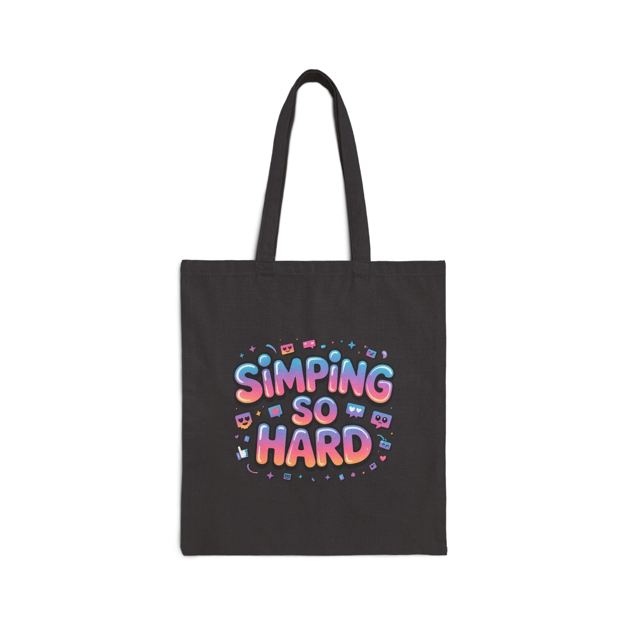 Simping So Hard Tote | Gen-Z Slang, Meme Typography Canvas Tote