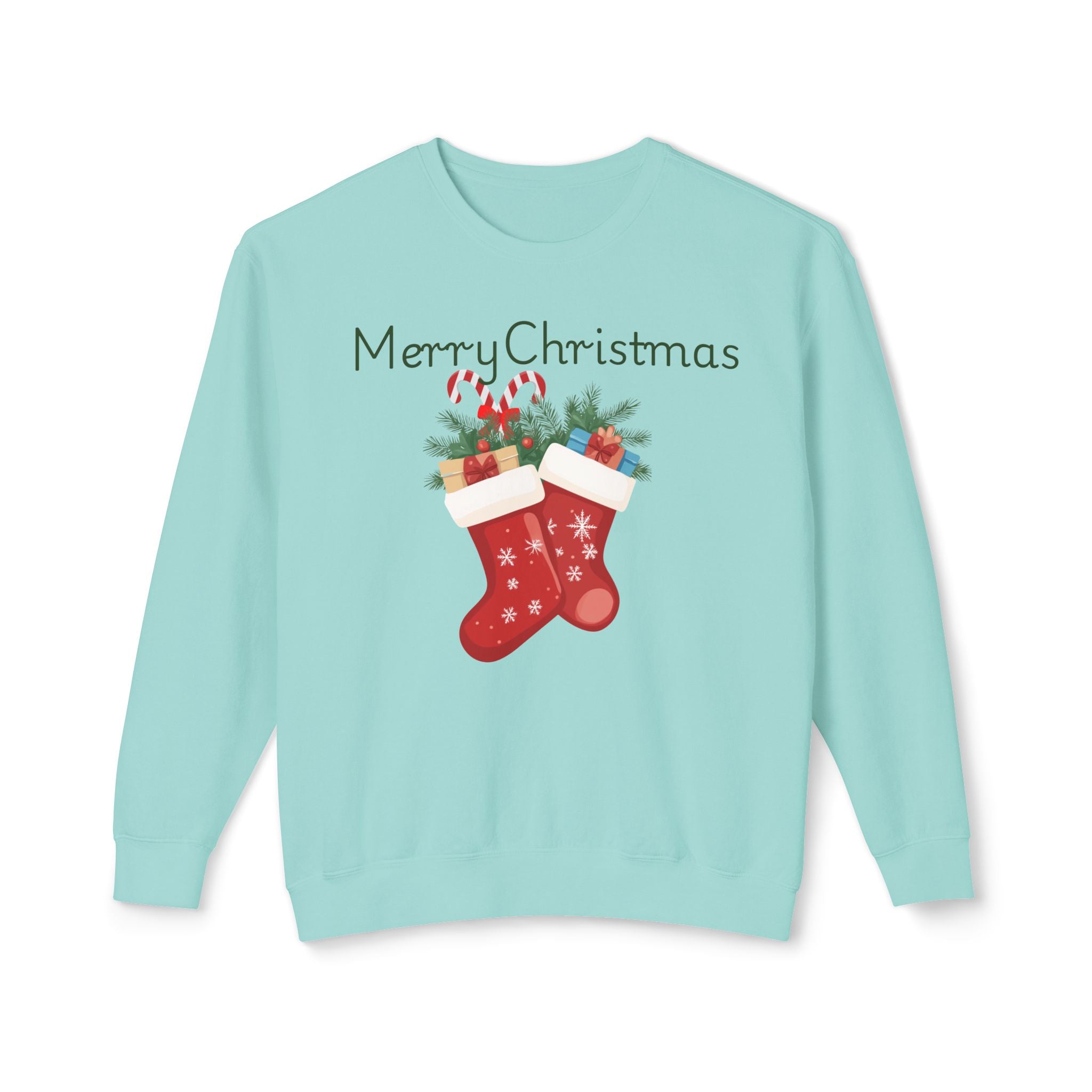 Merry Christmas Stockings Crewneck Sweatshirt — Festive Holiday Sweater