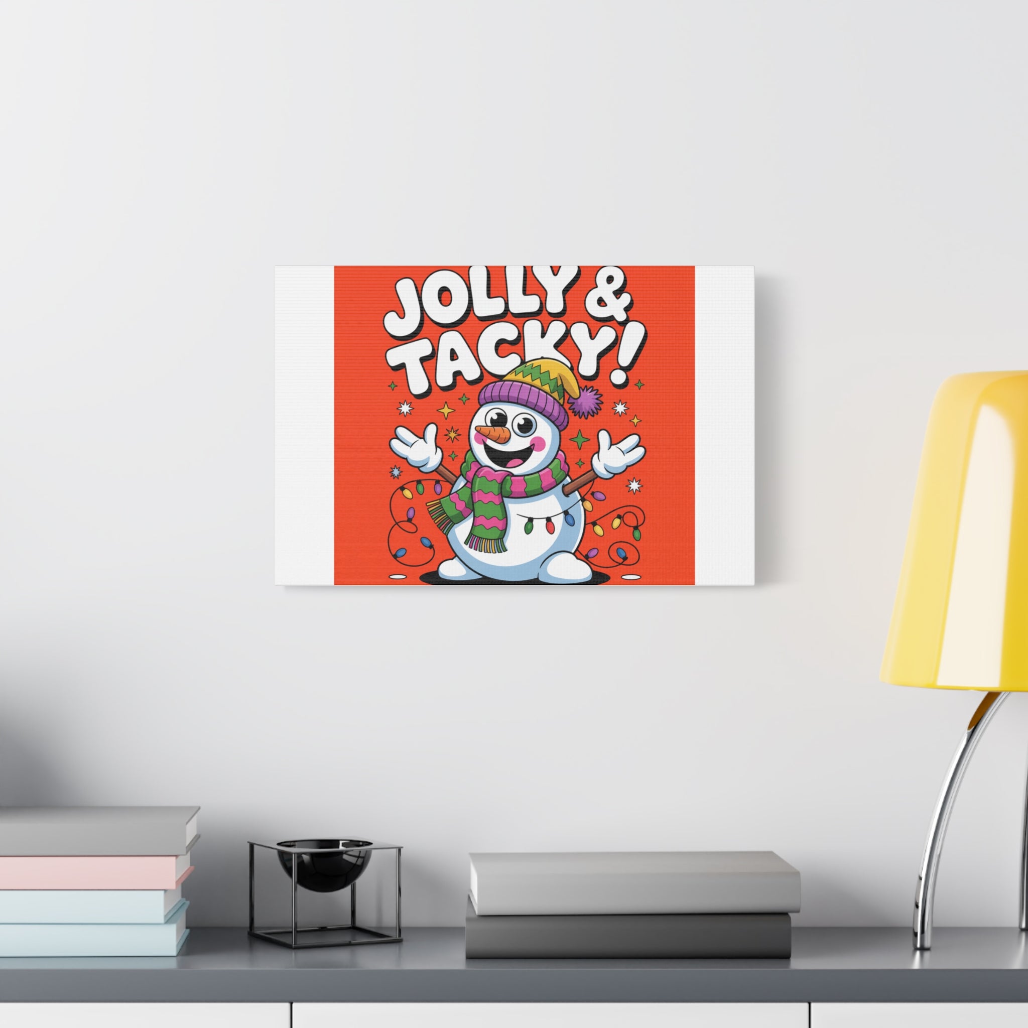 Jolly & Tacky Snowman Matte Canvas | ugly Christmas sweater novelty, festive gag