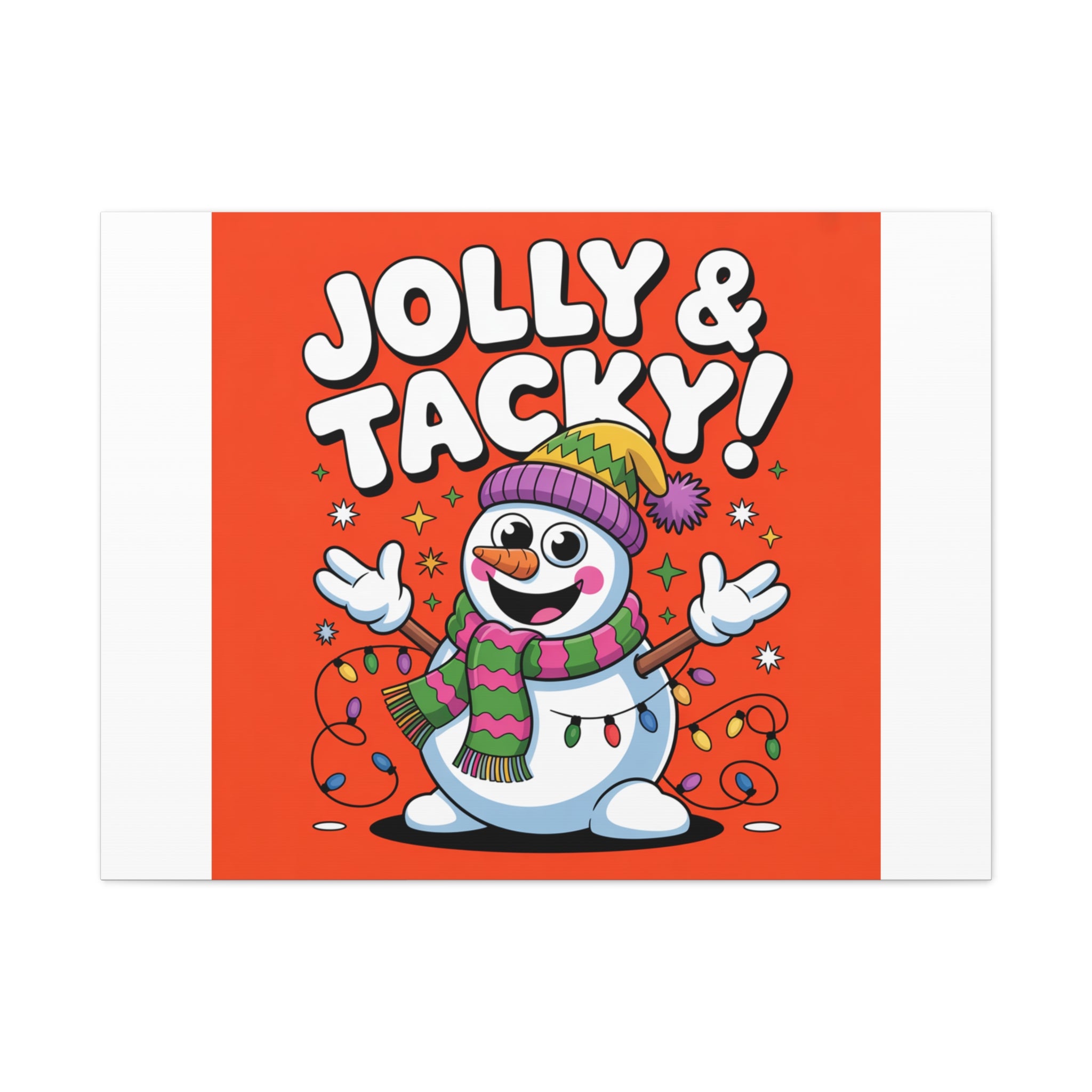 Jolly & Tacky Snowman Matte Canvas | ugly Christmas sweater novelty, festive gag