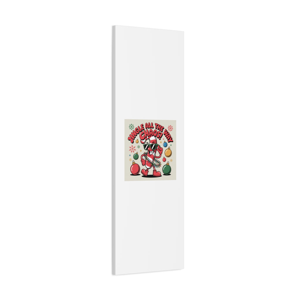 Jingle All The Way Chaos Candy Cane Canvas | ugly Christmas sweater, festive gag sweater