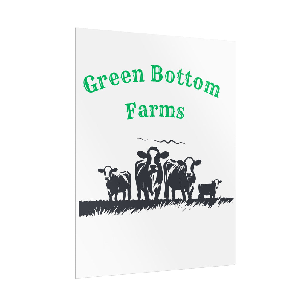Farmhouse Rolled Posters, Cow Art Decor, Green Bottom Farms, Country Home, Rustic Wall Art, Farmhouse Decor, Animal Wall Prints