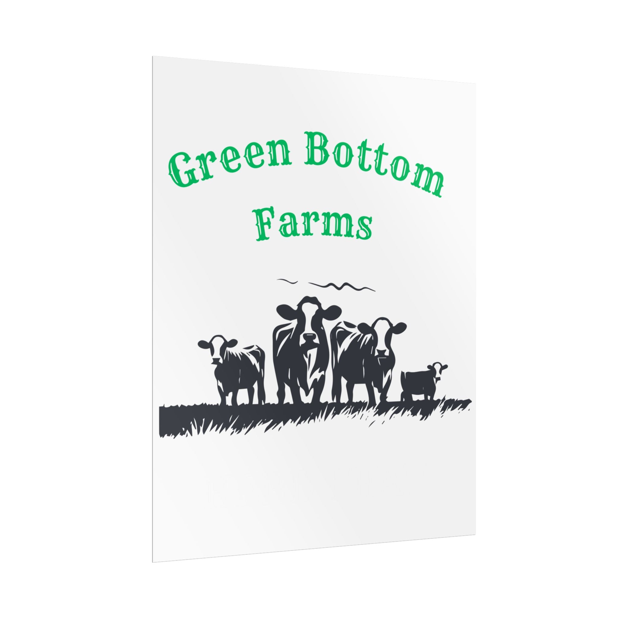 Farmhouse Rolled Posters, Cow Art Decor, Green Bottom Farms, Country Home, Rustic Wall Art, Farmhouse Decor, Animal Wall Prints