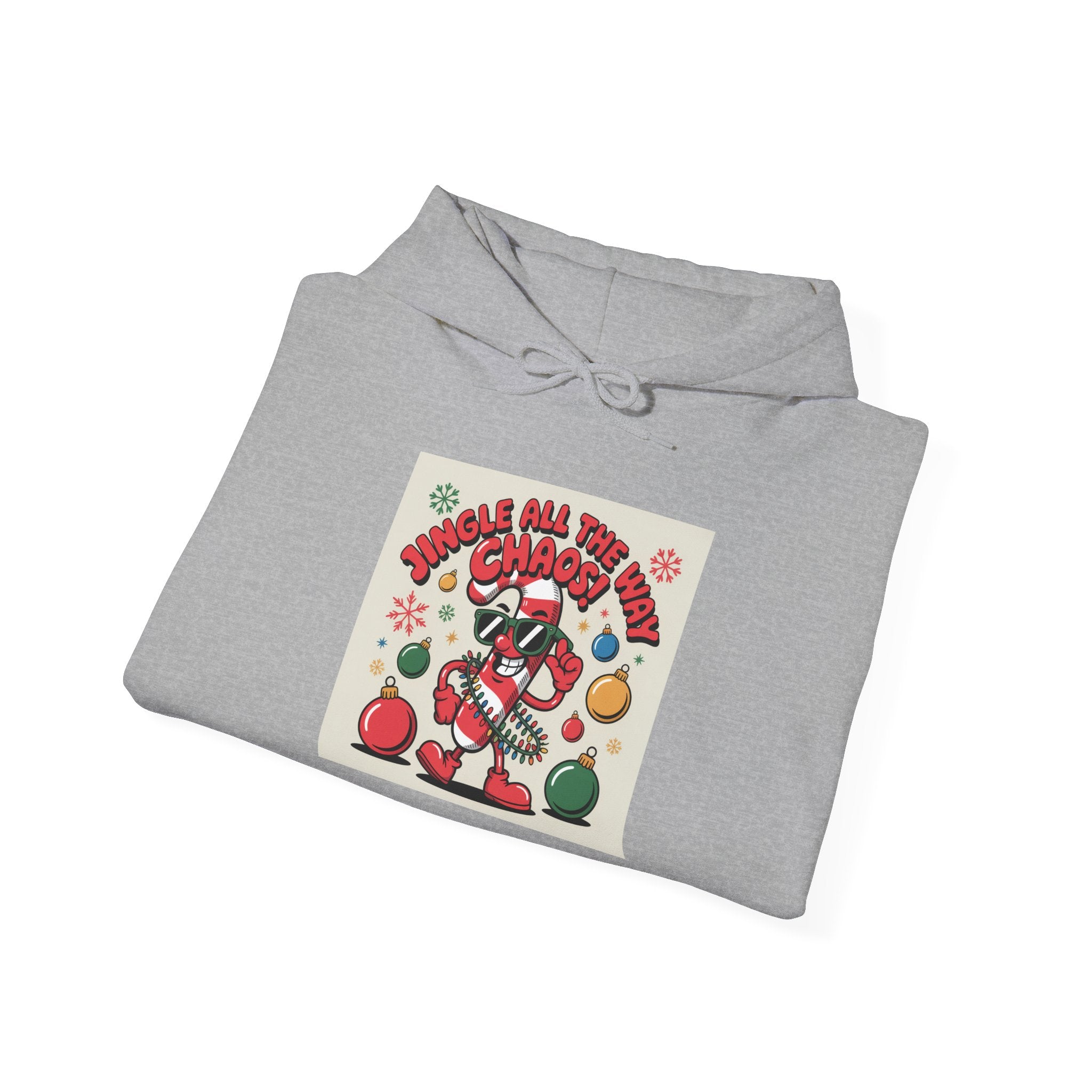 Funny Candy Cane Clown Hoodie | ugly Christmas sweater, festive gag sweatshirt