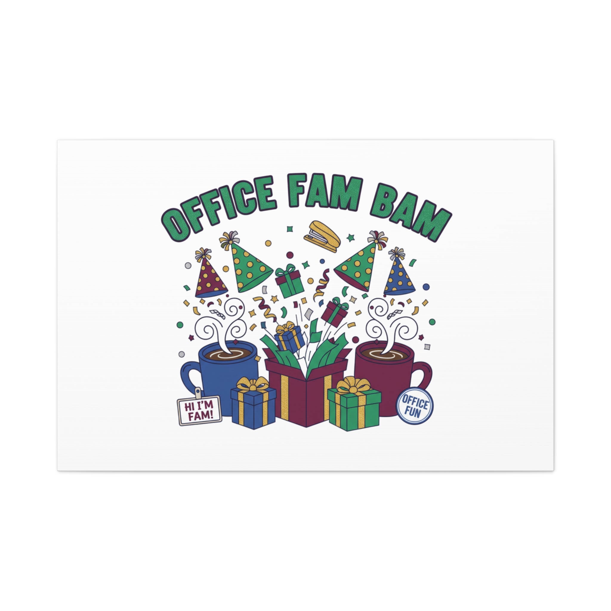 Office Fam Bam Canvas | Festive Office Party Decor, Secret Santa Humor