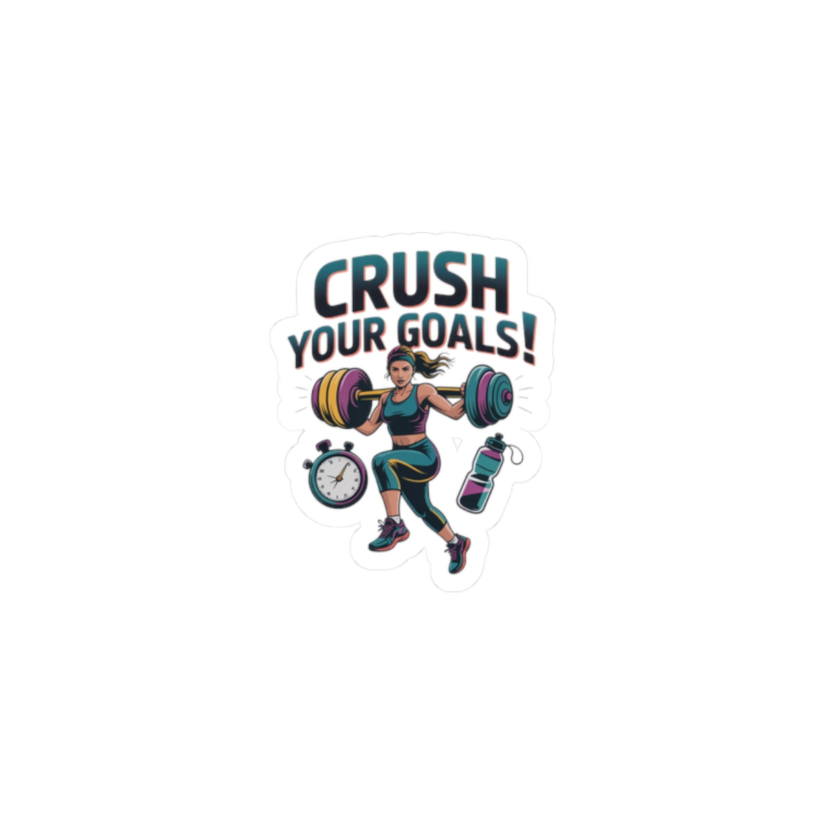 Crush Your Goals Motivational Sticker | Fitness Resolution, Gym Motivation