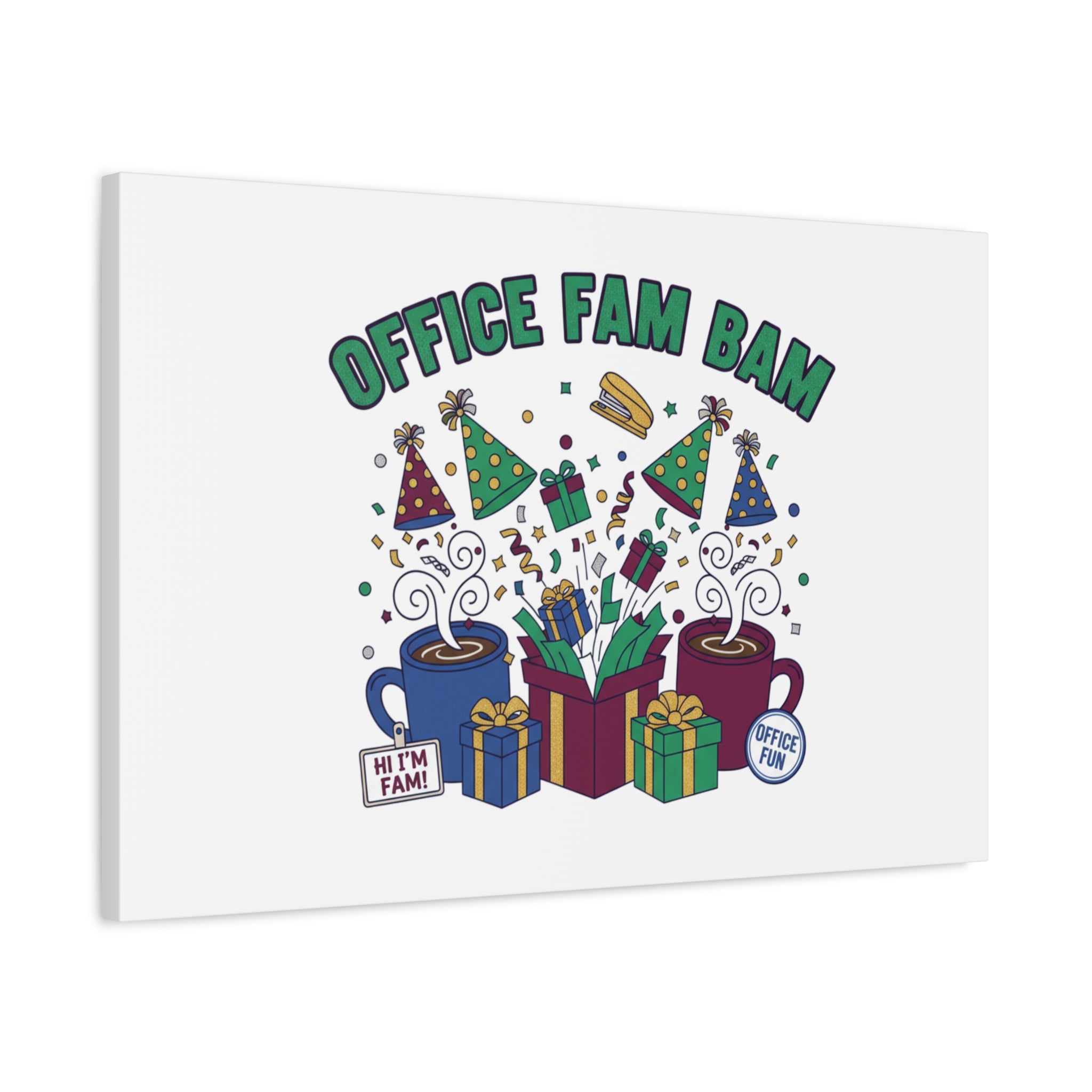 Office Fam Bam Canvas | Festive Office Party Decor, Secret Santa Humor
