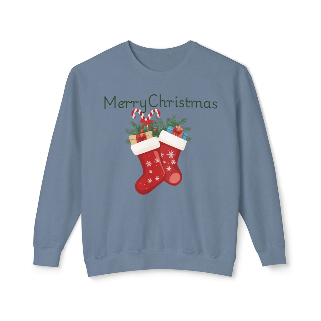 Merry Christmas Stockings Crewneck Sweatshirt — Festive Holiday Sweater