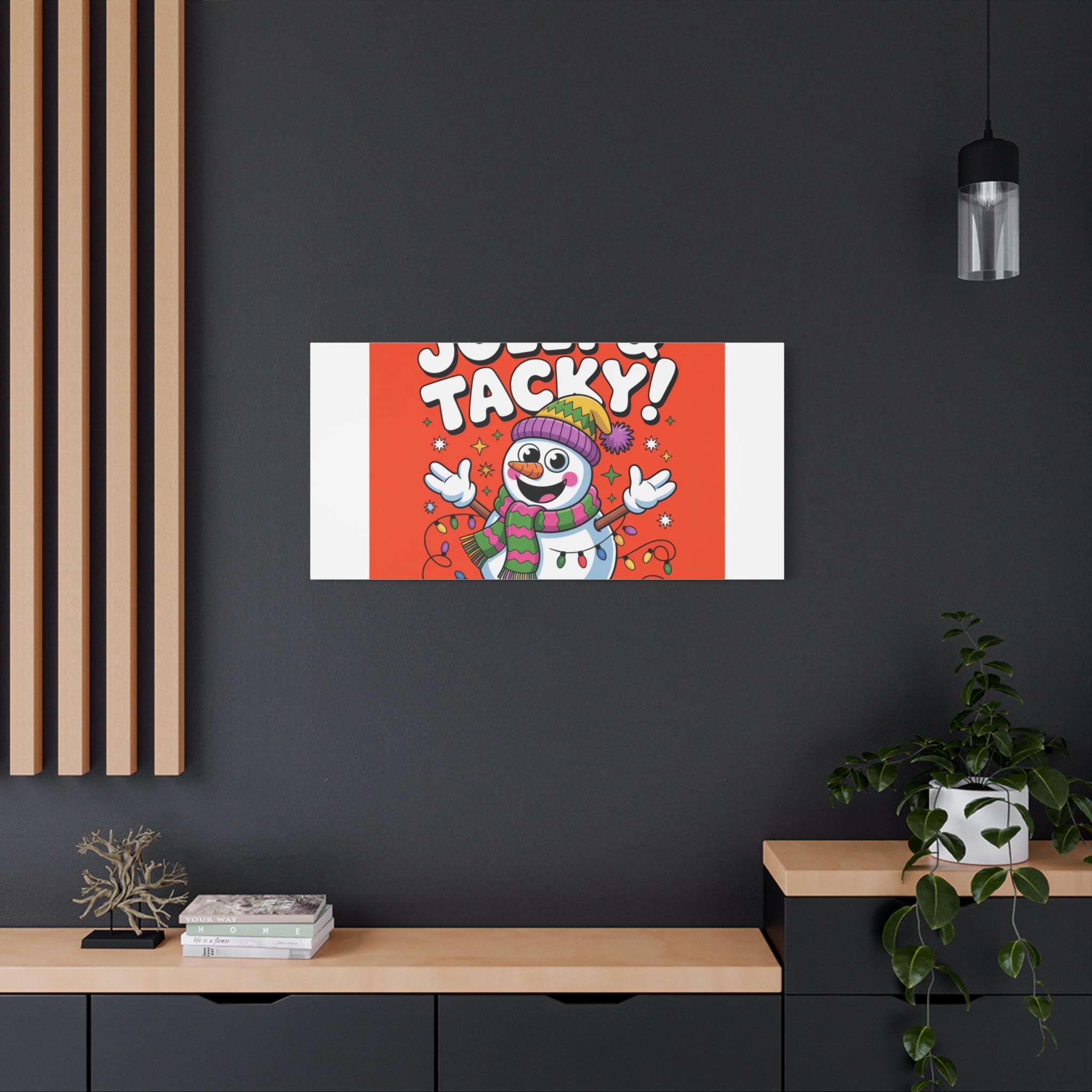 Jolly & Tacky Snowman Matte Canvas | ugly Christmas sweater novelty, festive gag