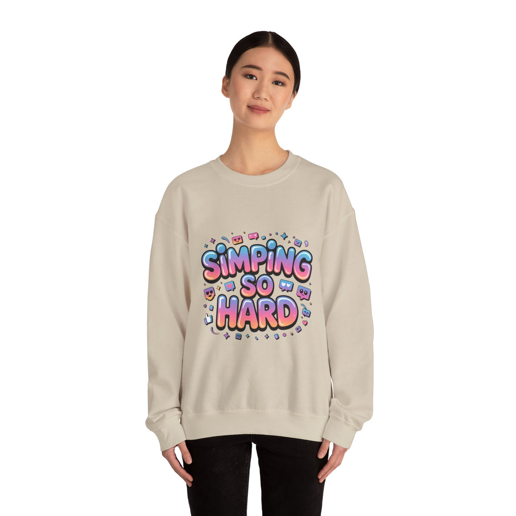 SIMPING SO HARD Sweatshirt | Gen-Z Slang, Meme Typography