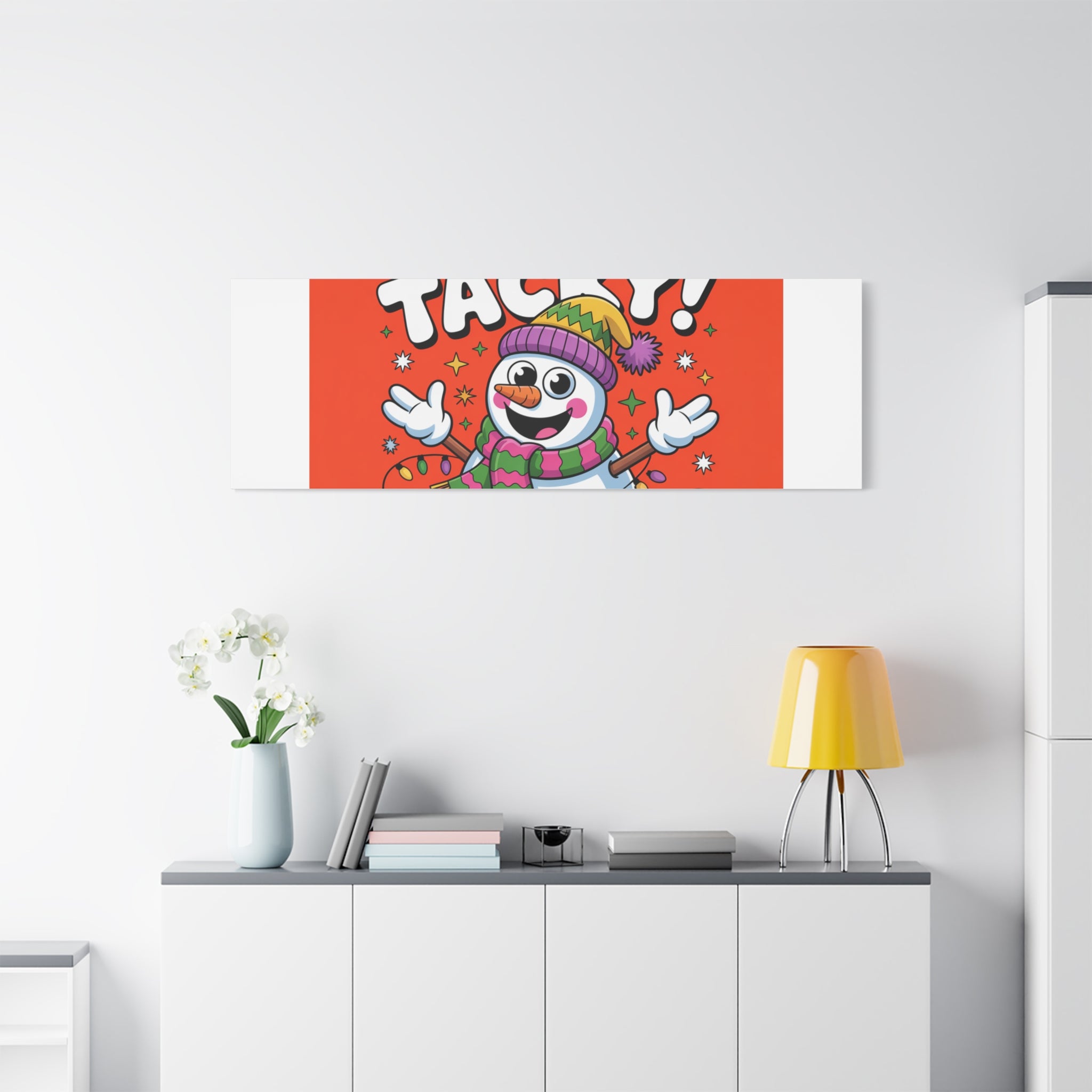 Jolly & Tacky Snowman Matte Canvas | ugly Christmas sweater novelty, festive gag