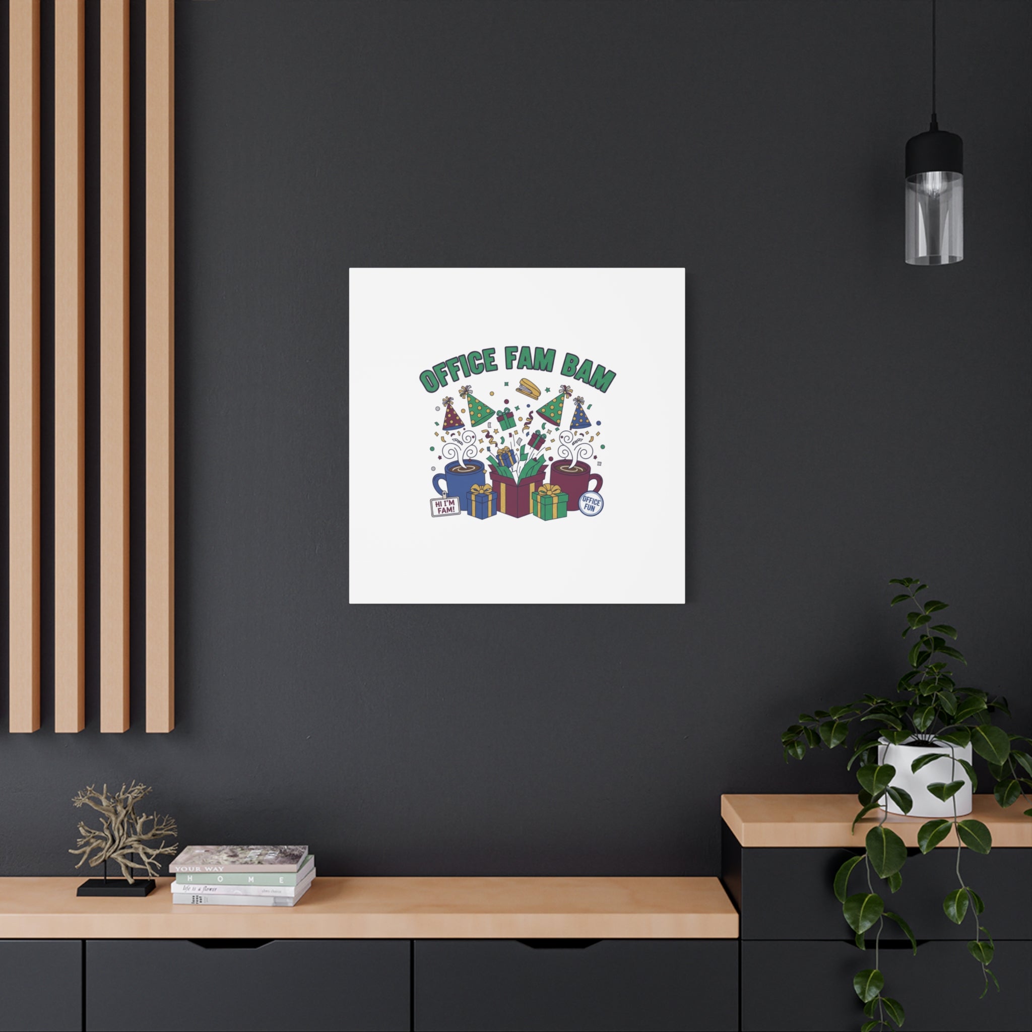 Office Fam Bam Canvas | Festive Office Party Decor, Secret Santa Humor