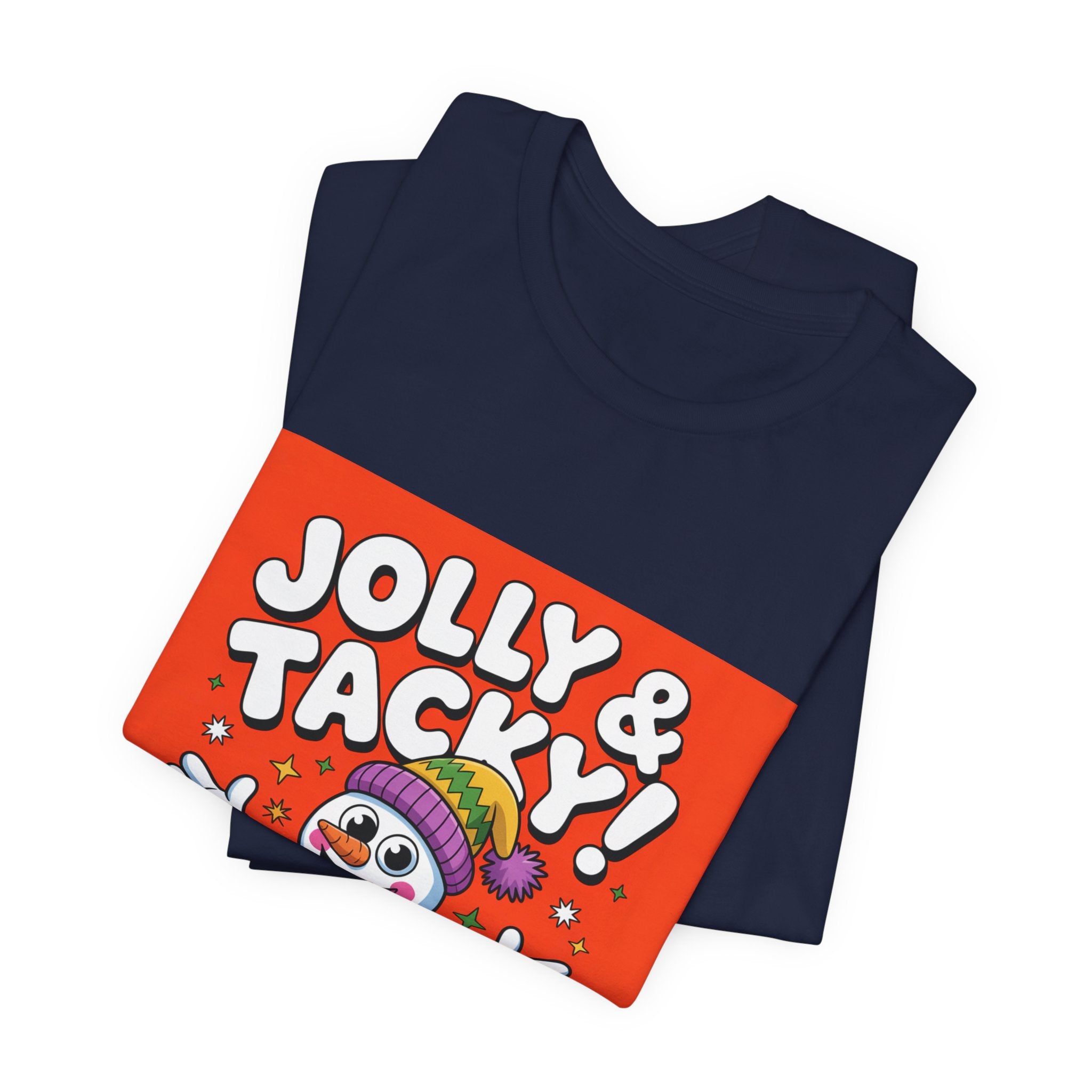 Jolly & Tacky Snowman Tee | ugly Christmas sweater, festive gag sweater