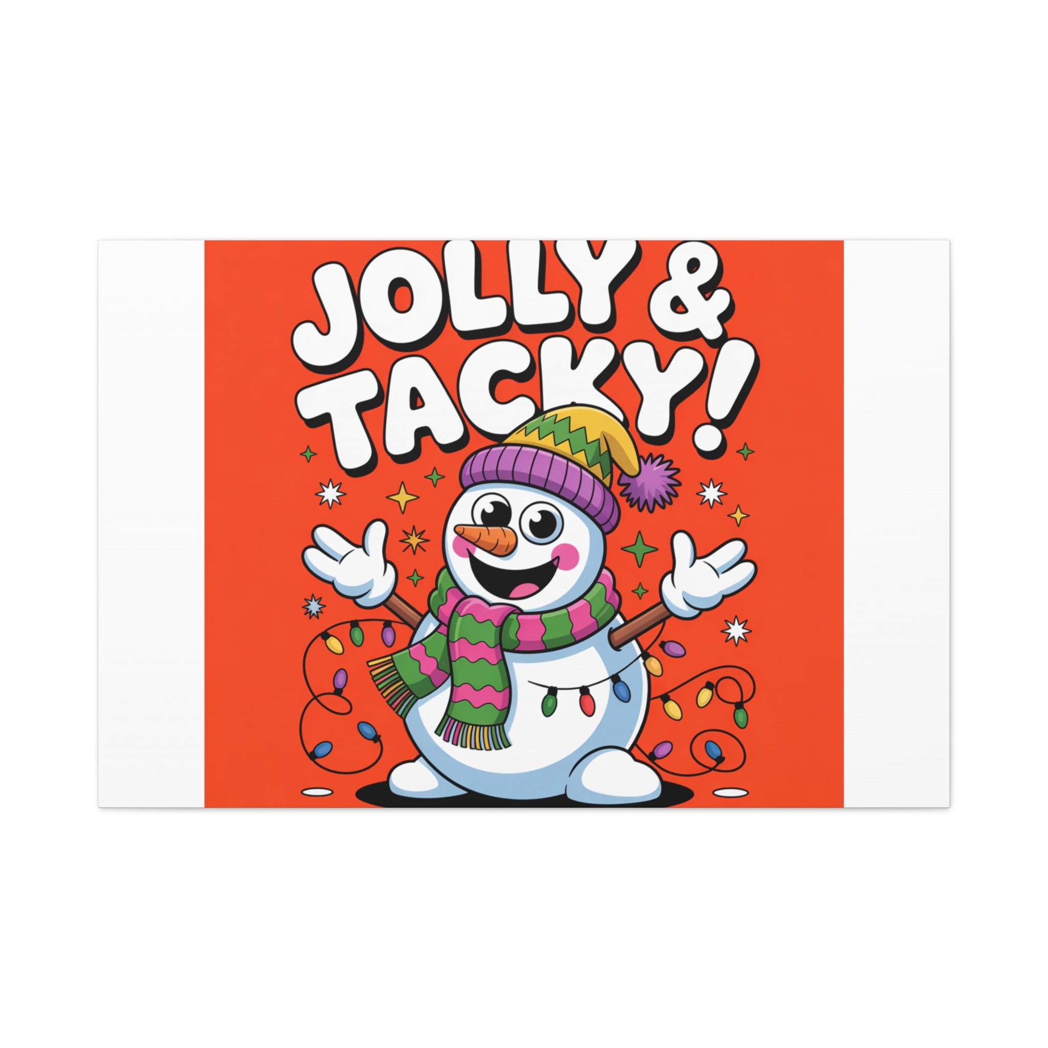 Jolly & Tacky Snowman Matte Canvas | ugly Christmas sweater novelty, festive gag