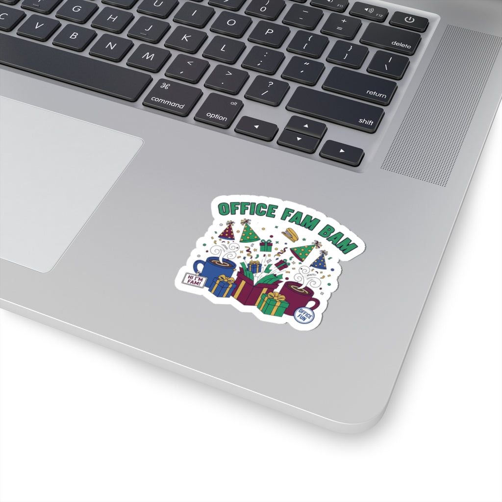 Office Fam Bam Kiss-Cut Stickers | Secret Santa, Office Party Humor