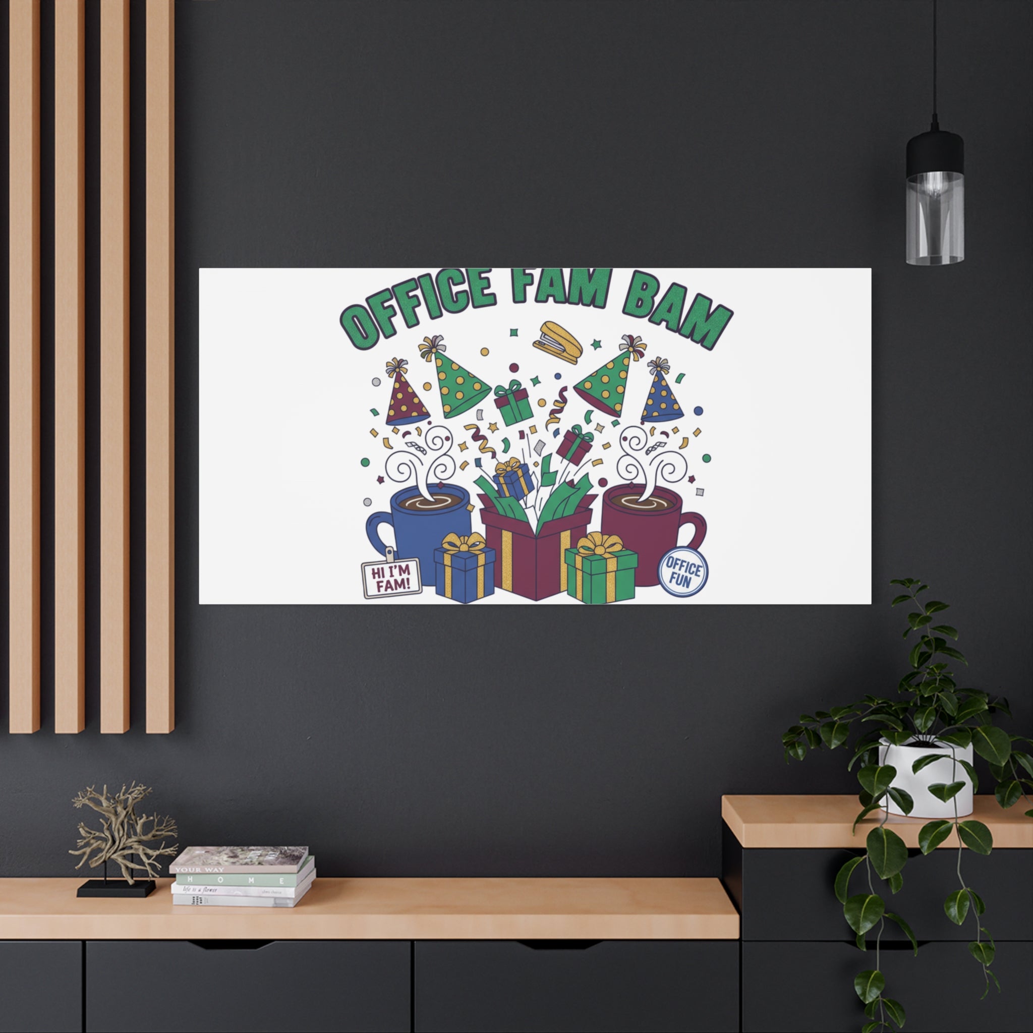 Office Fam Bam Canvas | Festive Office Party Decor, Secret Santa Humor