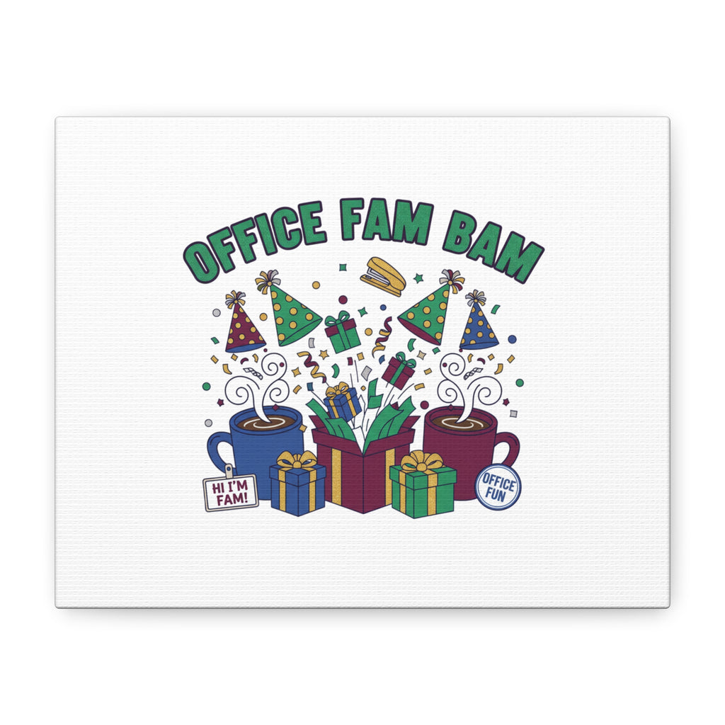 Office Fam Bam Canvas | Festive Office Party Decor, Secret Santa Humor