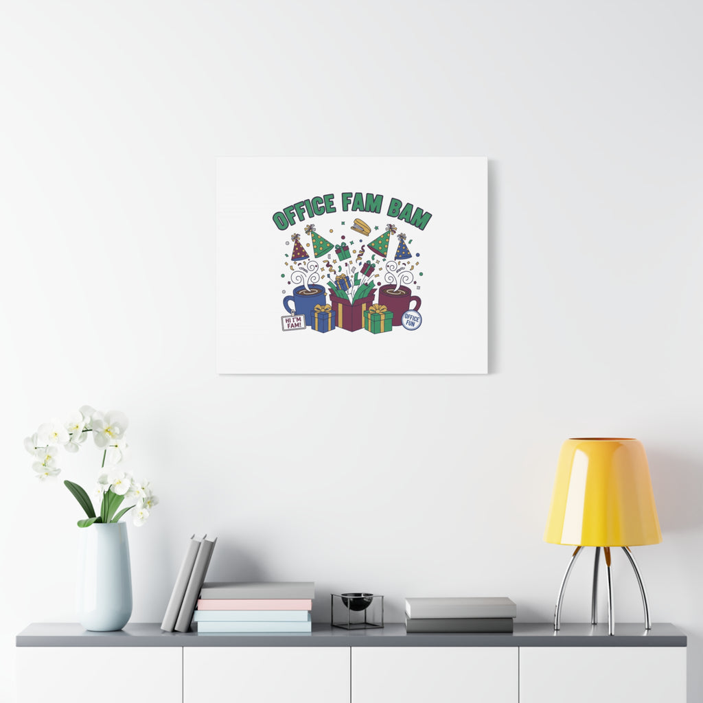 Office Fam Bam Canvas | Festive Office Party Decor, Secret Santa Humor