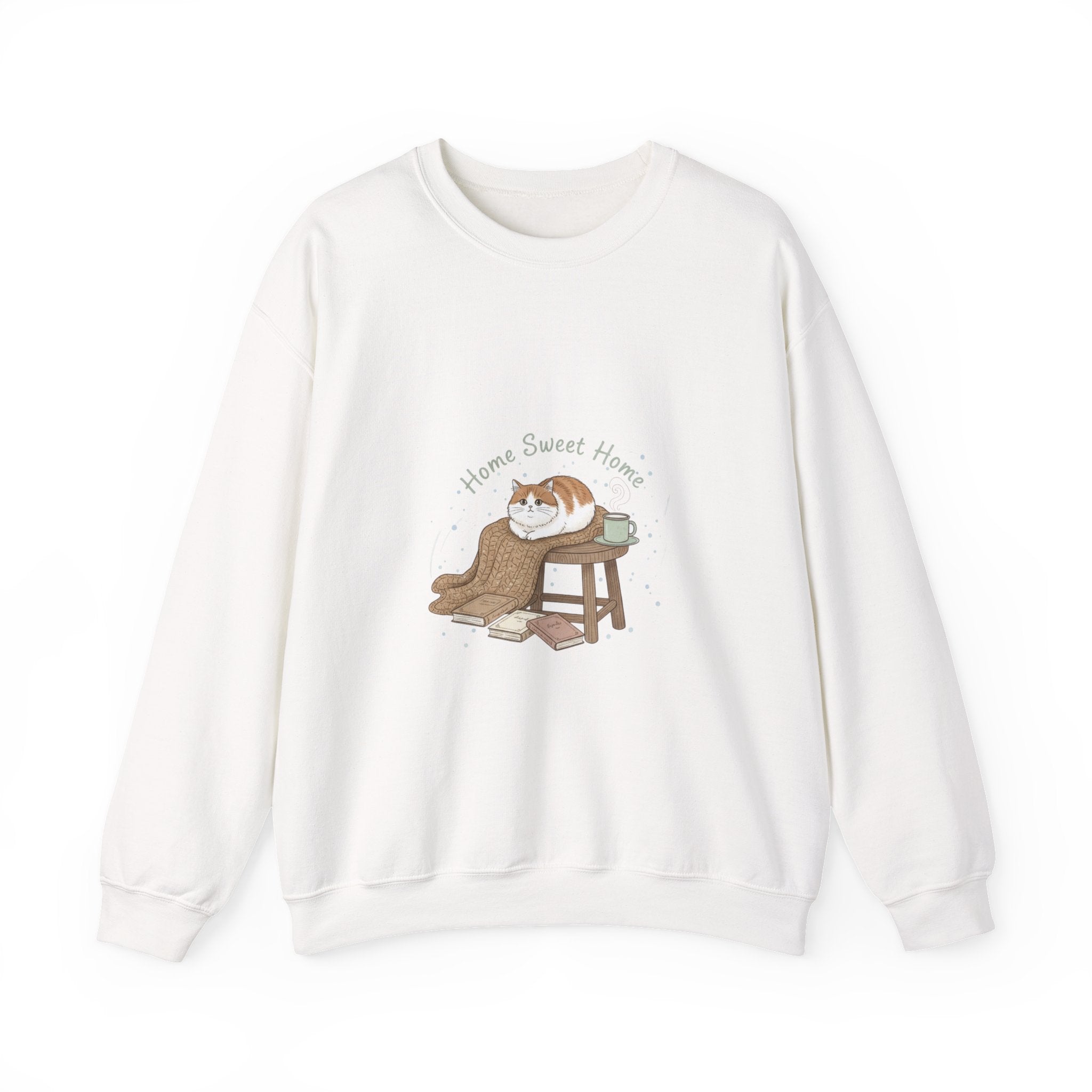 Home Sweet Home cat illustration Sweatshirt | introvert sweater, cozy winter shirt