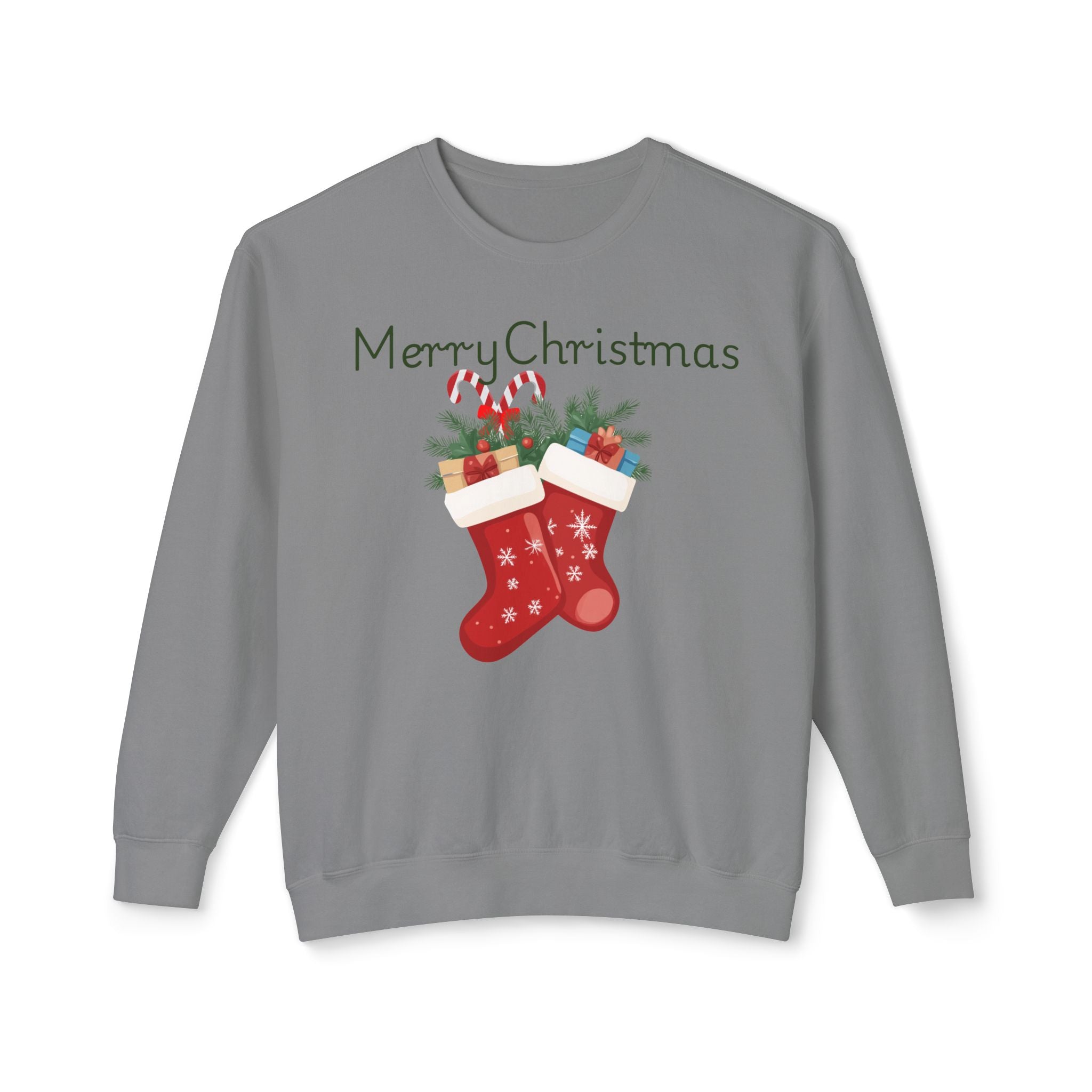 Merry Christmas Stockings Crewneck Sweatshirt — Festive Holiday Sweater