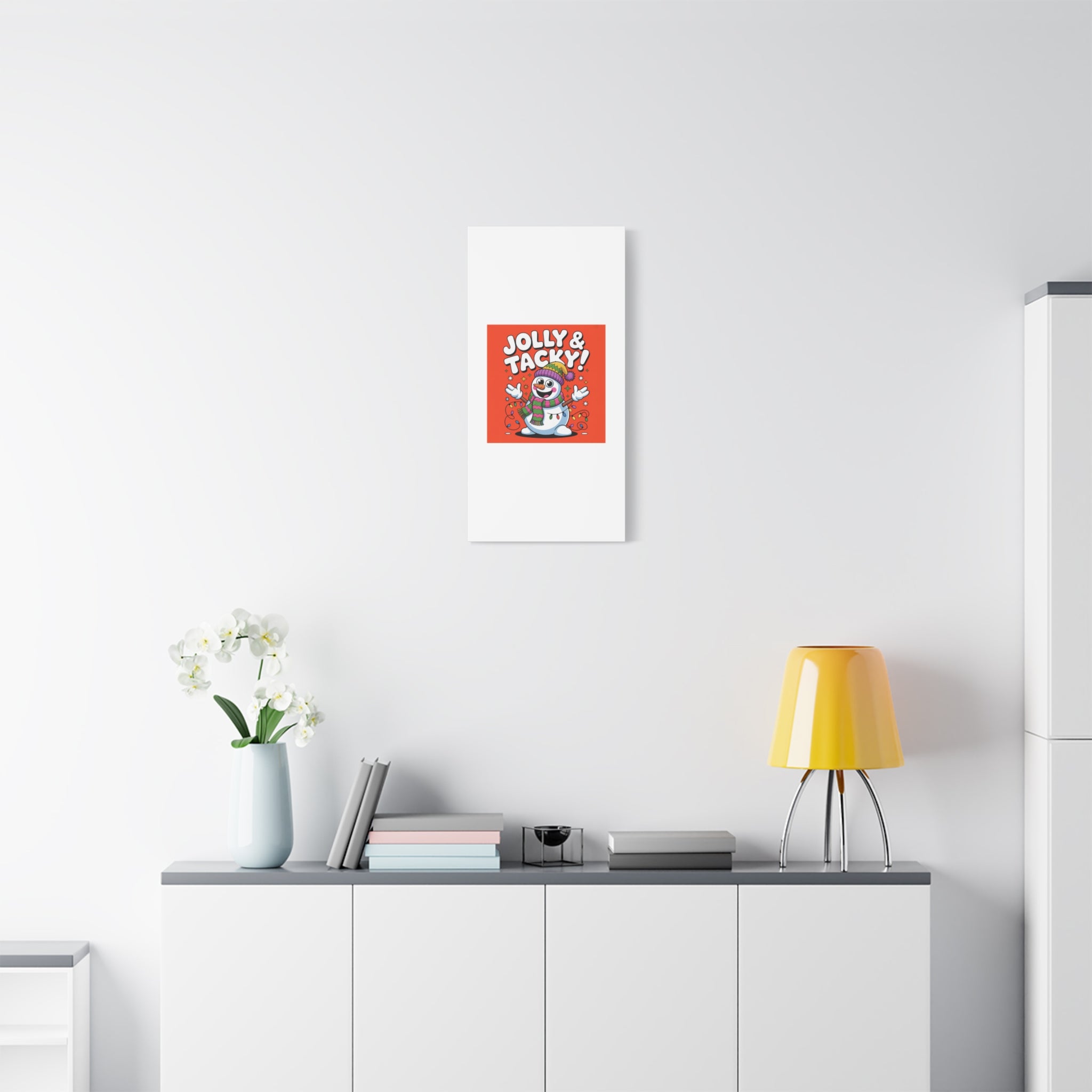 Jolly & Tacky Snowman Matte Canvas | ugly Christmas sweater novelty, festive gag