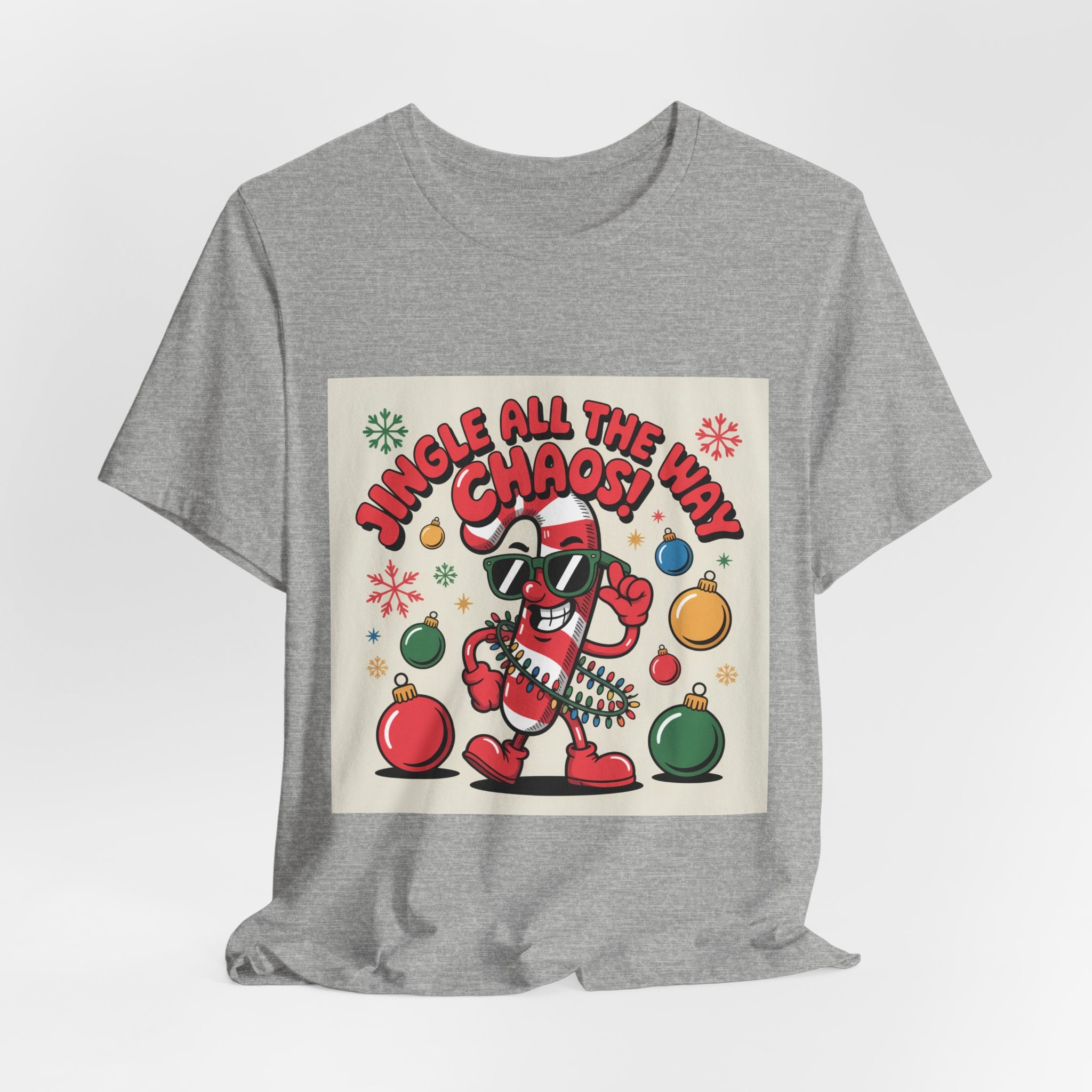 Jingle All The Chaos T-Shirt | ugly Christmas sweater, festive gag tee
