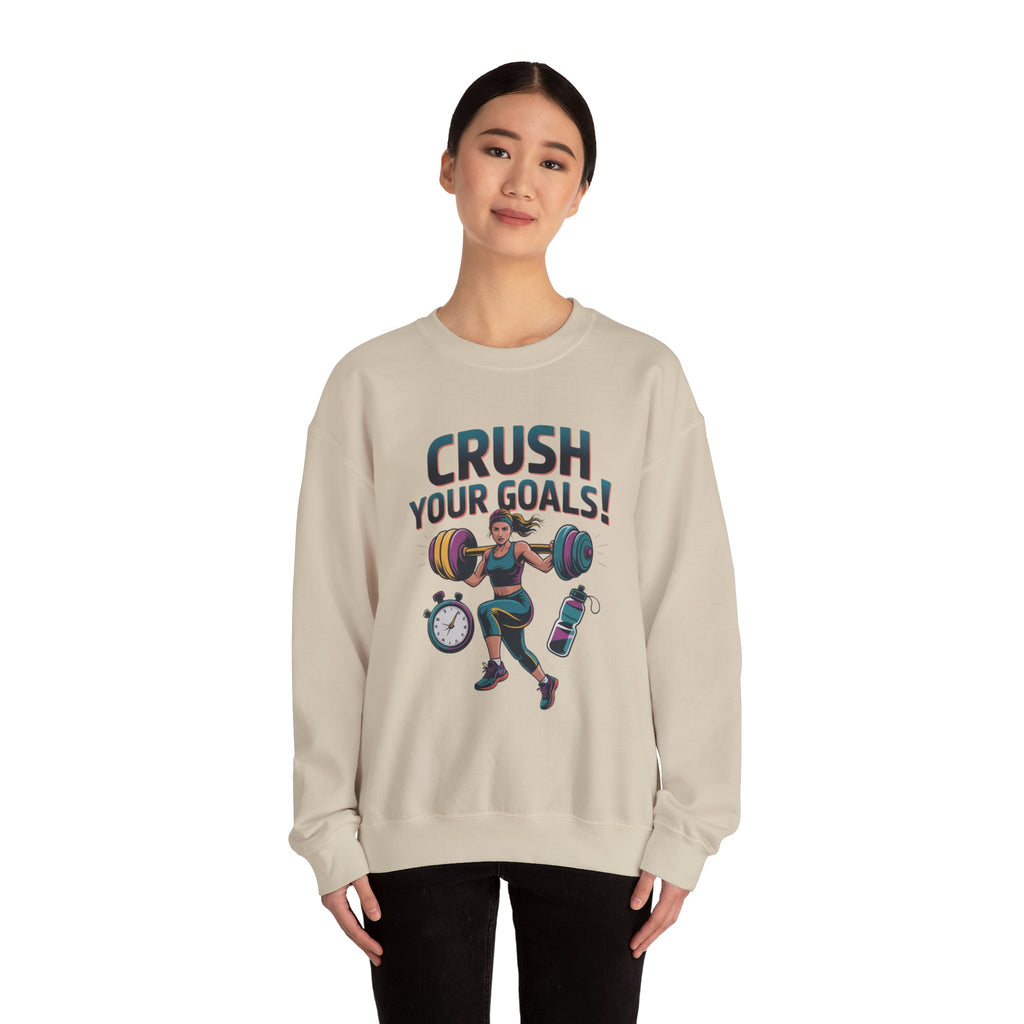 Crush Your Goals Sweatshirt | New Year Workout Motivation, Gym Motivation