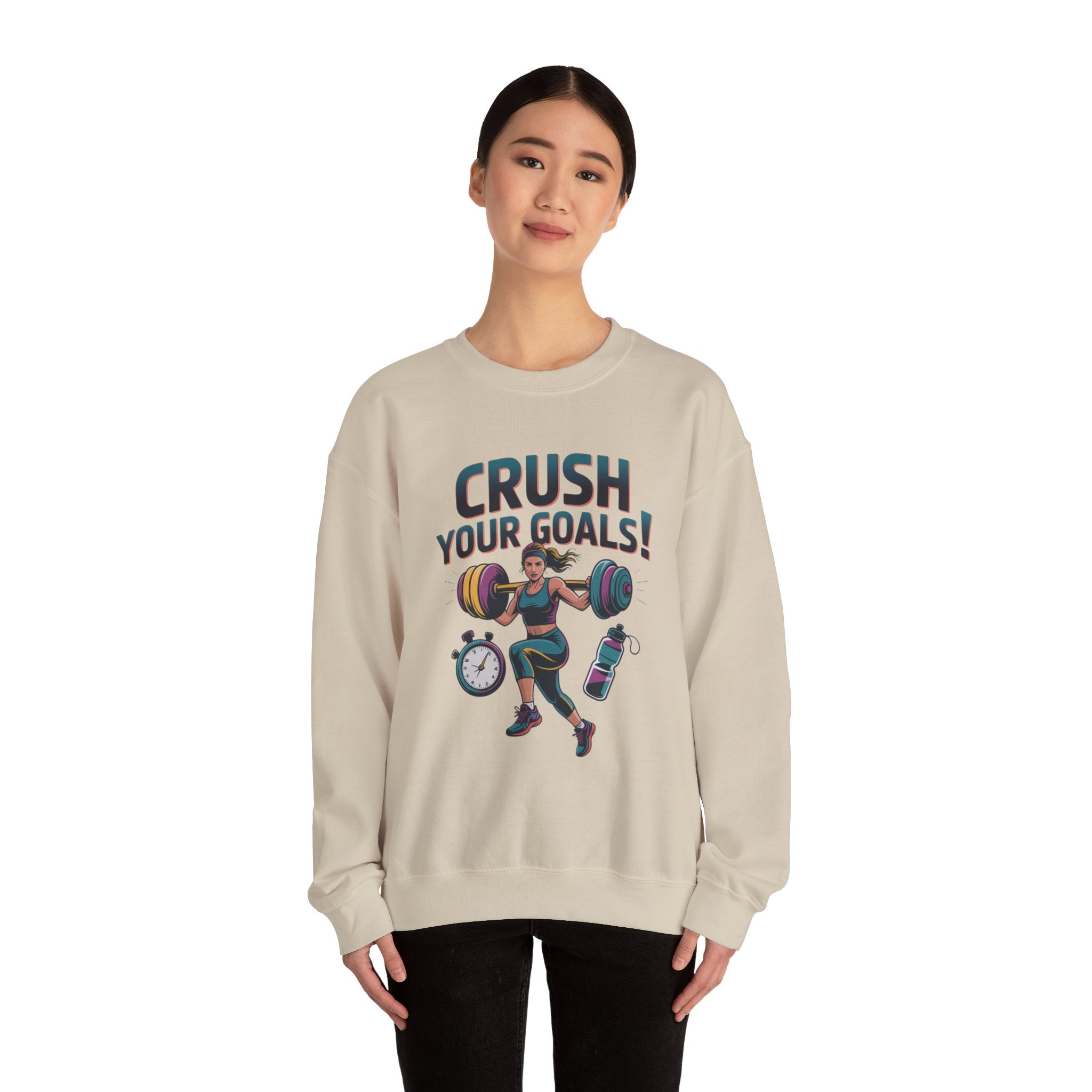Crush Your Goals Sweatshirt | New Year Workout Motivation, Gym Motivation