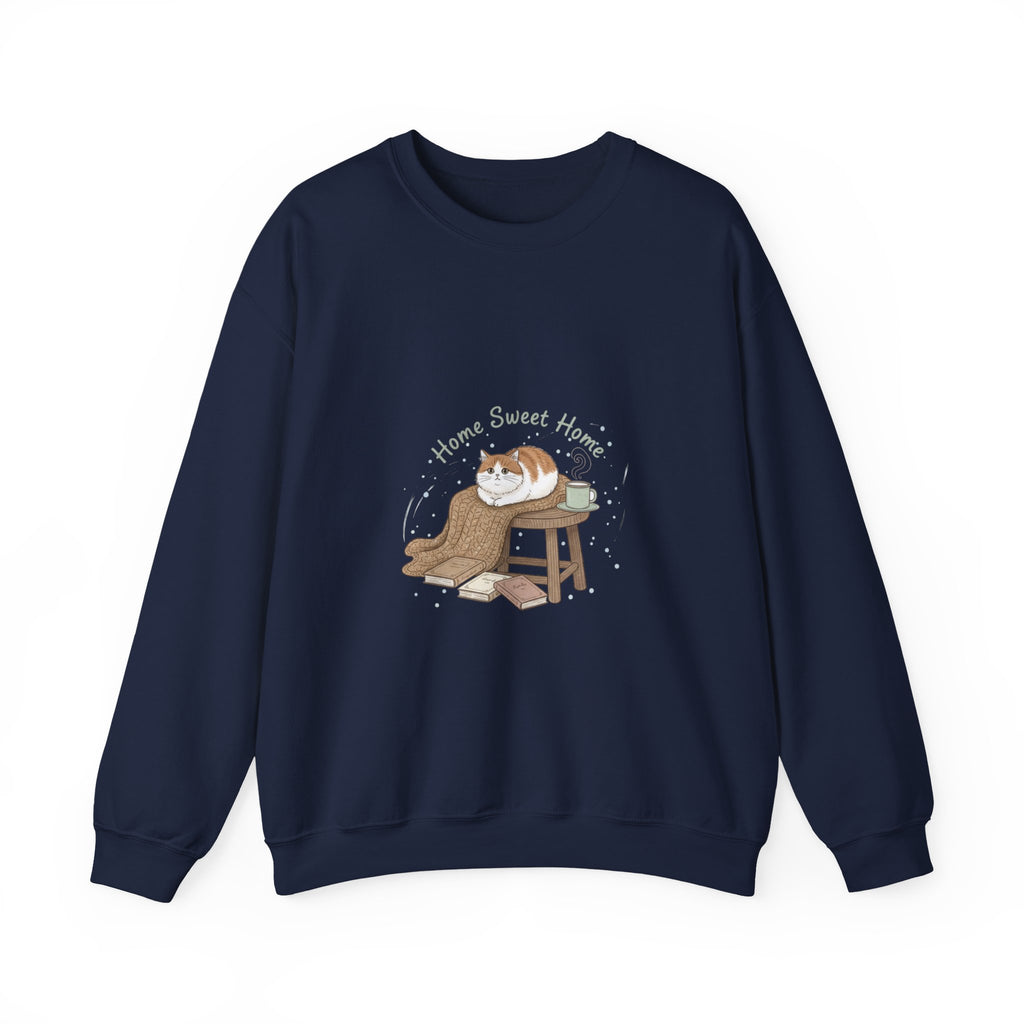 Home Sweet Home cat illustration Sweatshirt | introvert sweater, cozy winter shirt