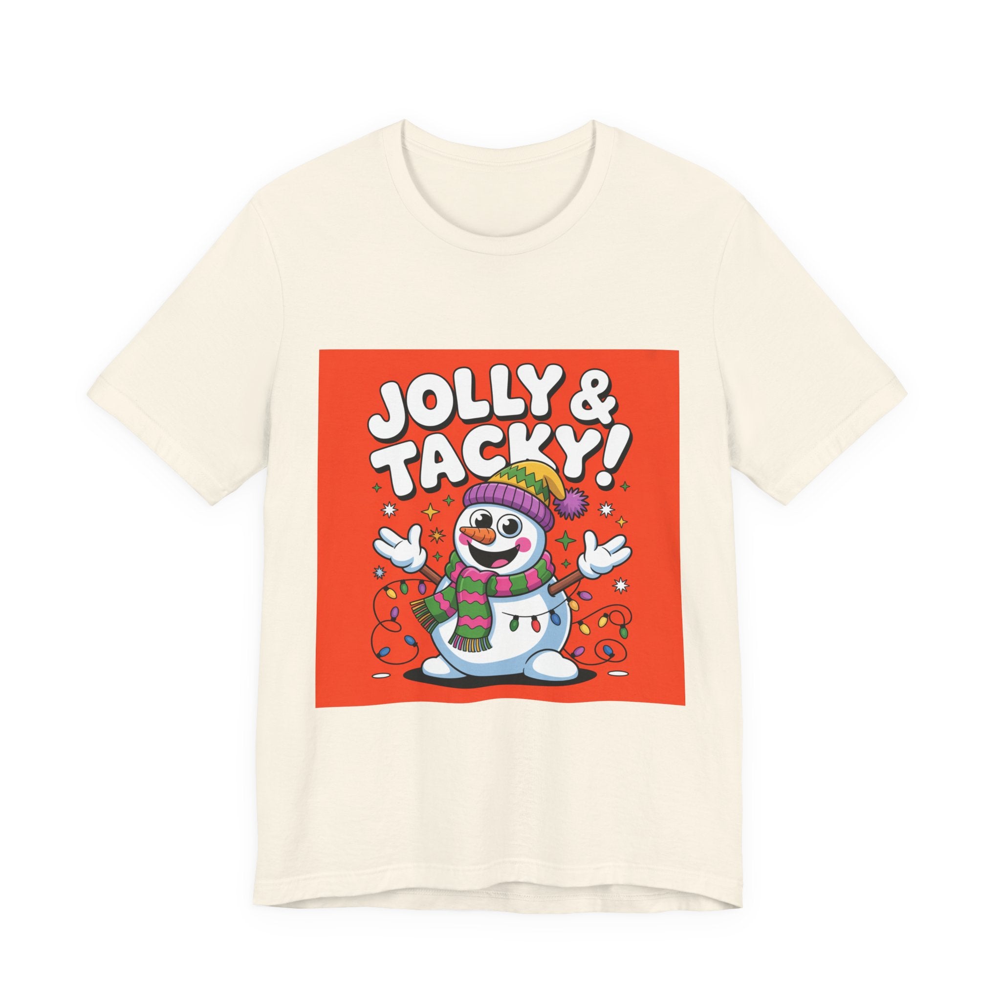 Jolly & Tacky Snowman Tee | ugly Christmas sweater, festive gag sweater
