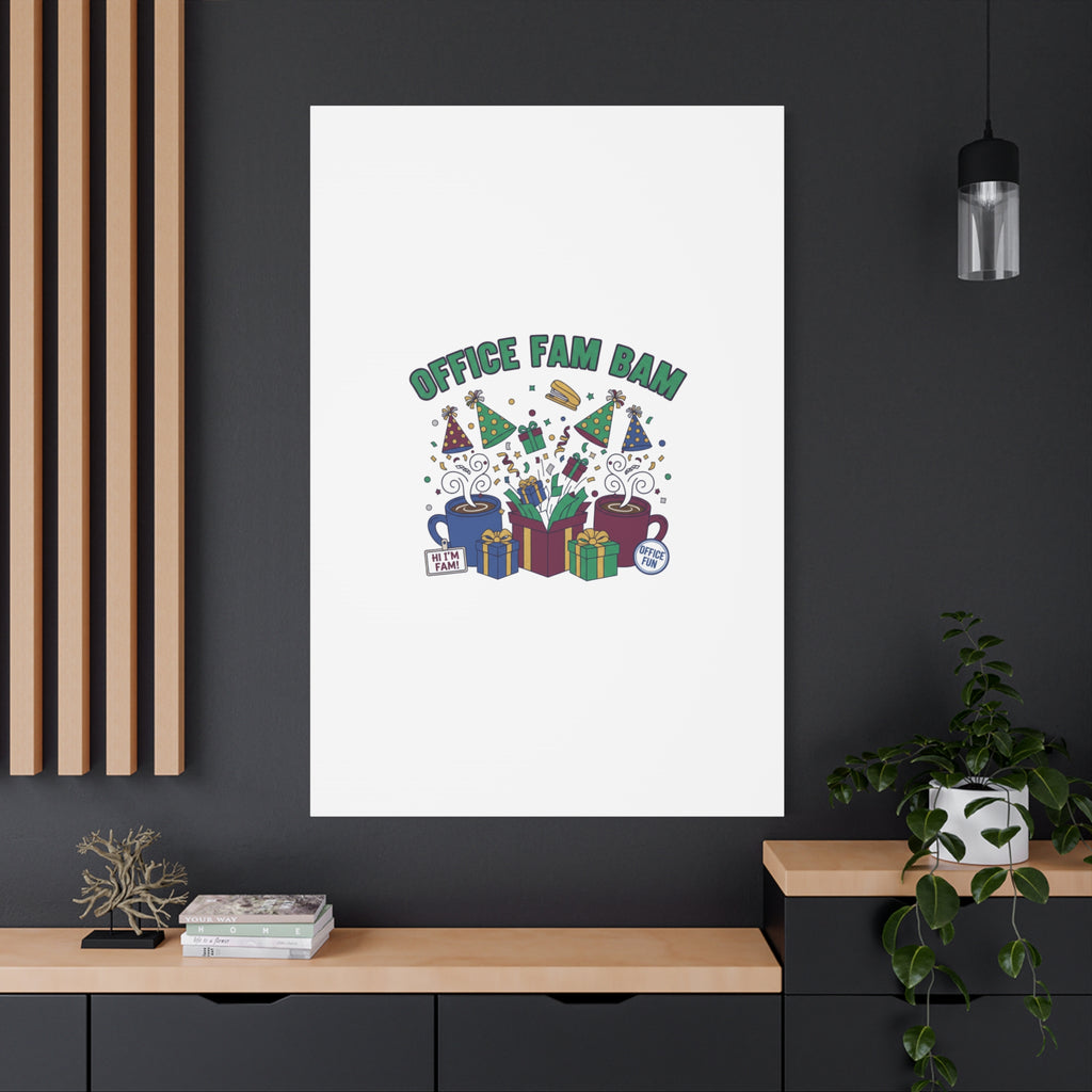Office Fam Bam Canvas | Festive Office Party Decor, Secret Santa Humor