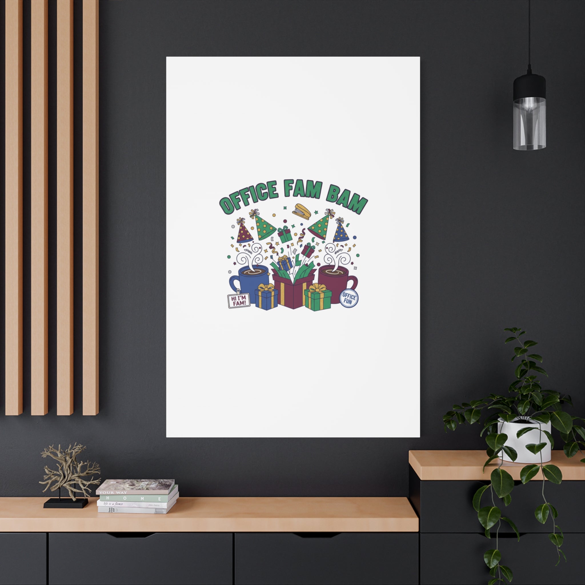 Office Fam Bam Canvas | Festive Office Party Decor, Secret Santa Humor