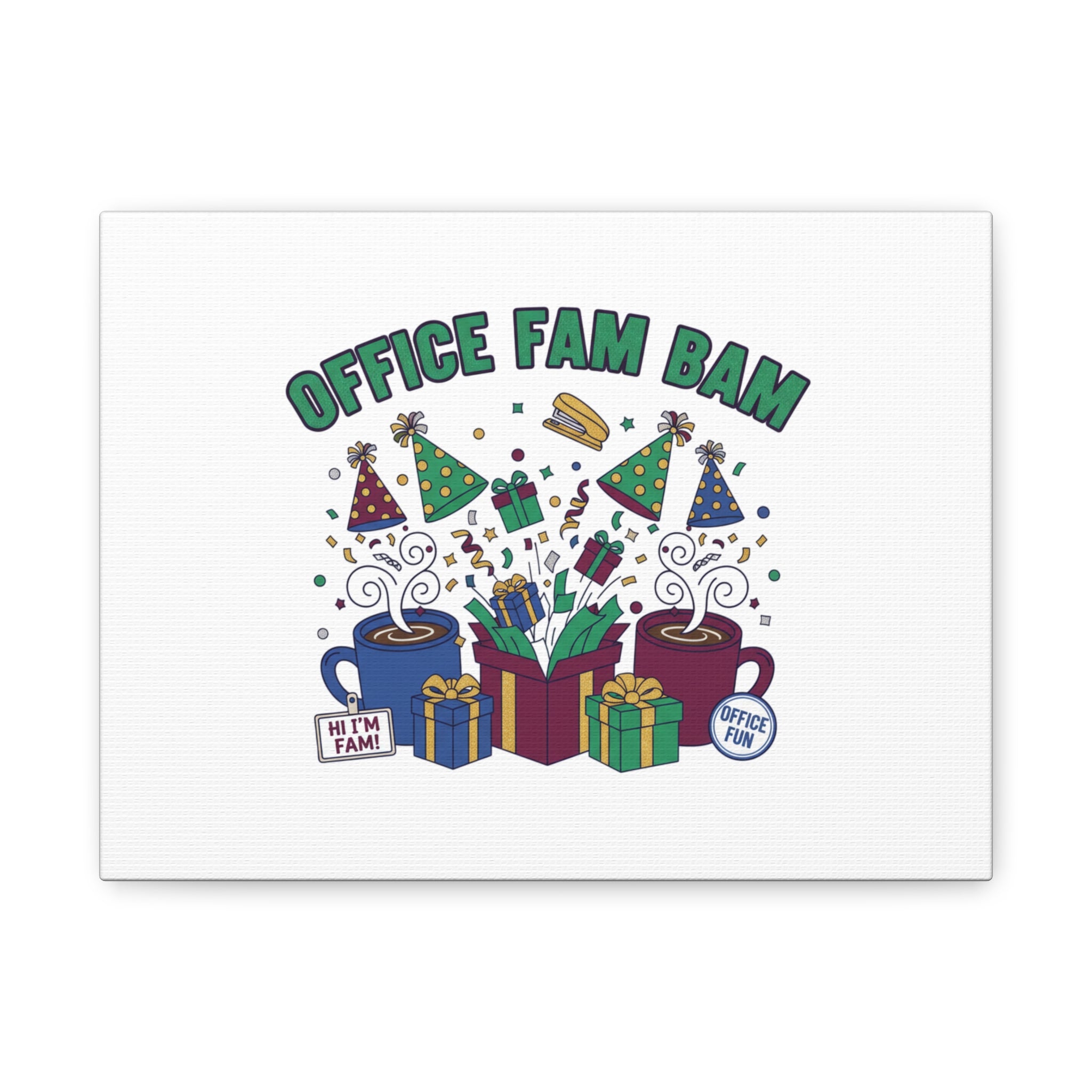 Office Fam Bam Canvas | Festive Office Party Decor, Secret Santa Humor
