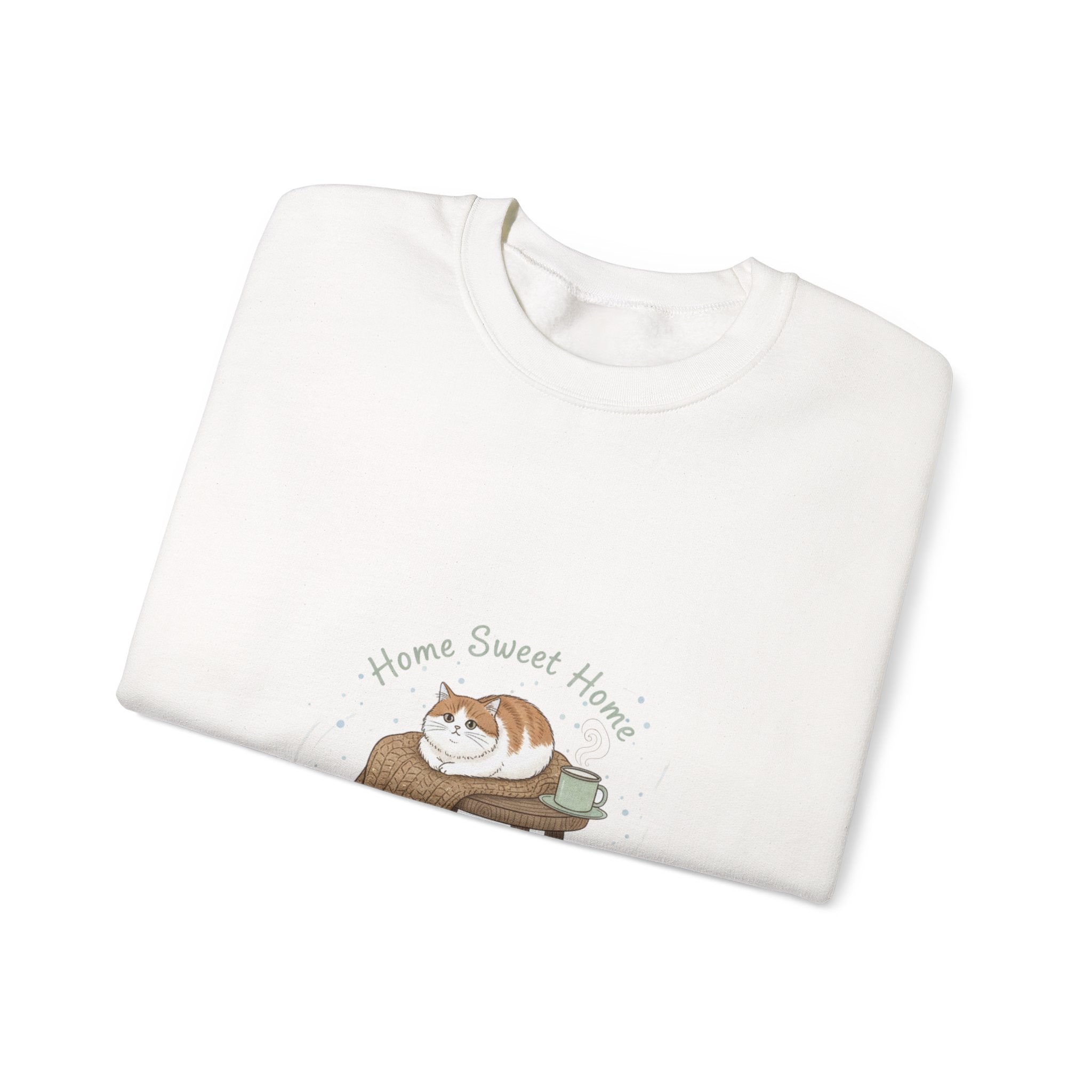 Home Sweet Home cat illustration Sweatshirt | introvert sweater, cozy winter shirt