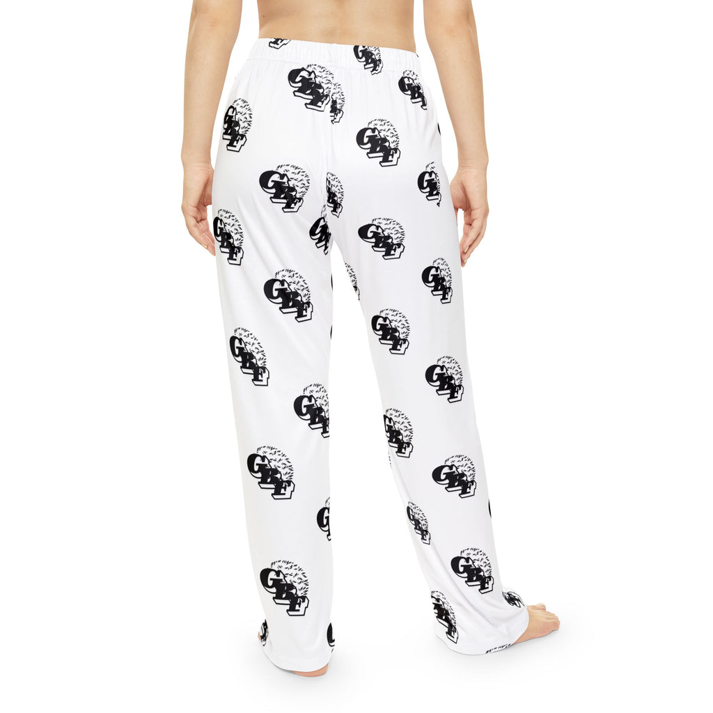Skull Pattern Women's Pajama Pants — Black & White Relaxed Sleepwear