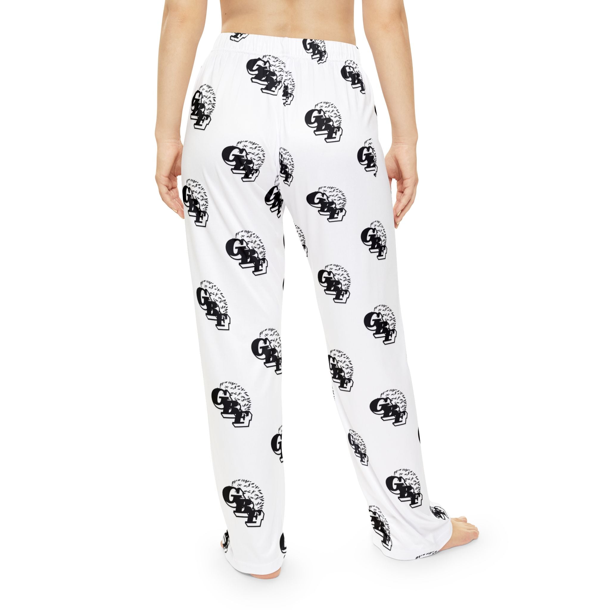Skull Pattern Women's Pajama Pants — Black & White Relaxed Sleepwear