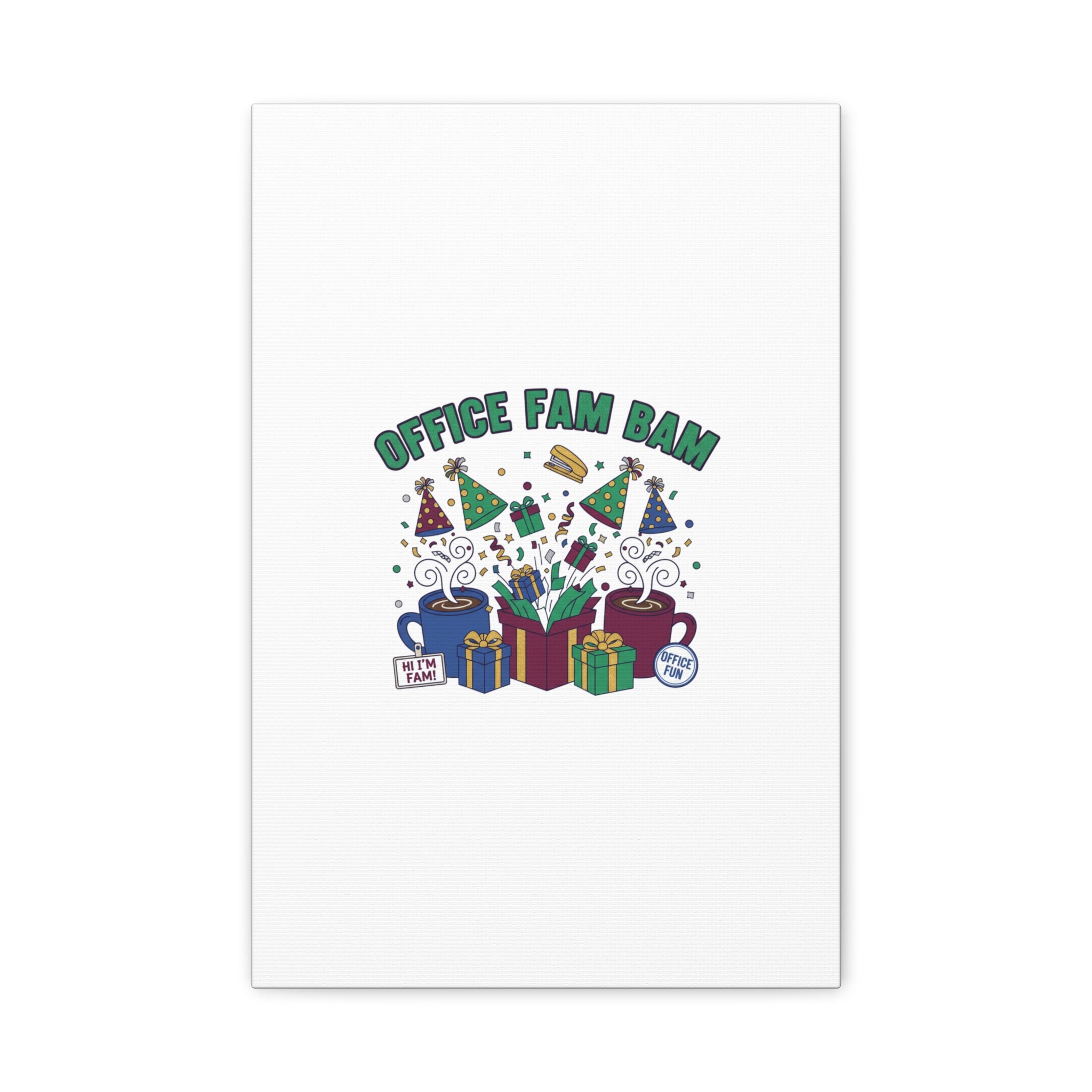 Office Fam Bam Canvas | Festive Office Party Decor, Secret Santa Humor