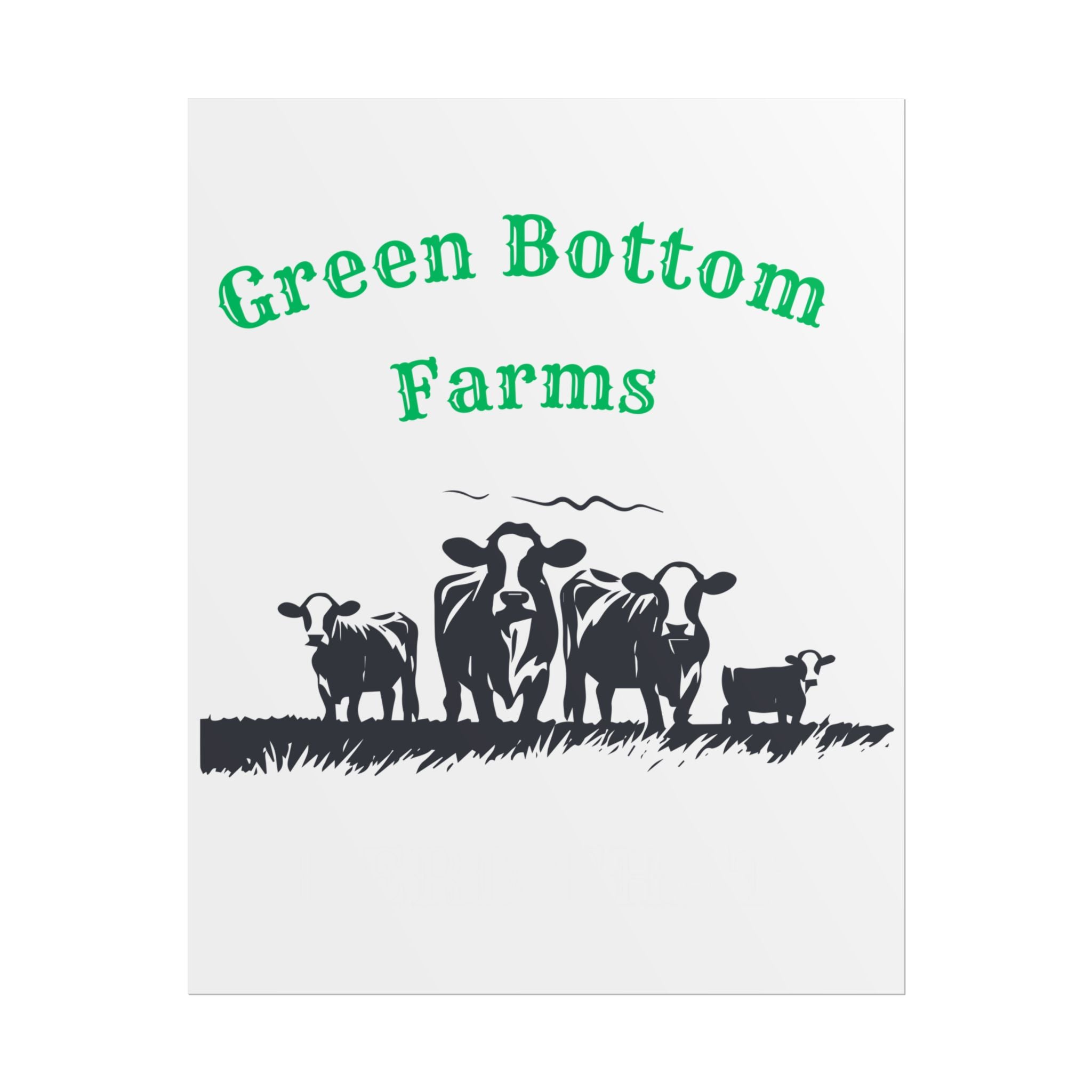 Green Bottom Inn Farmhouse Rolled Posters, Cow Art Decor, Green Bottom Farms, Country H