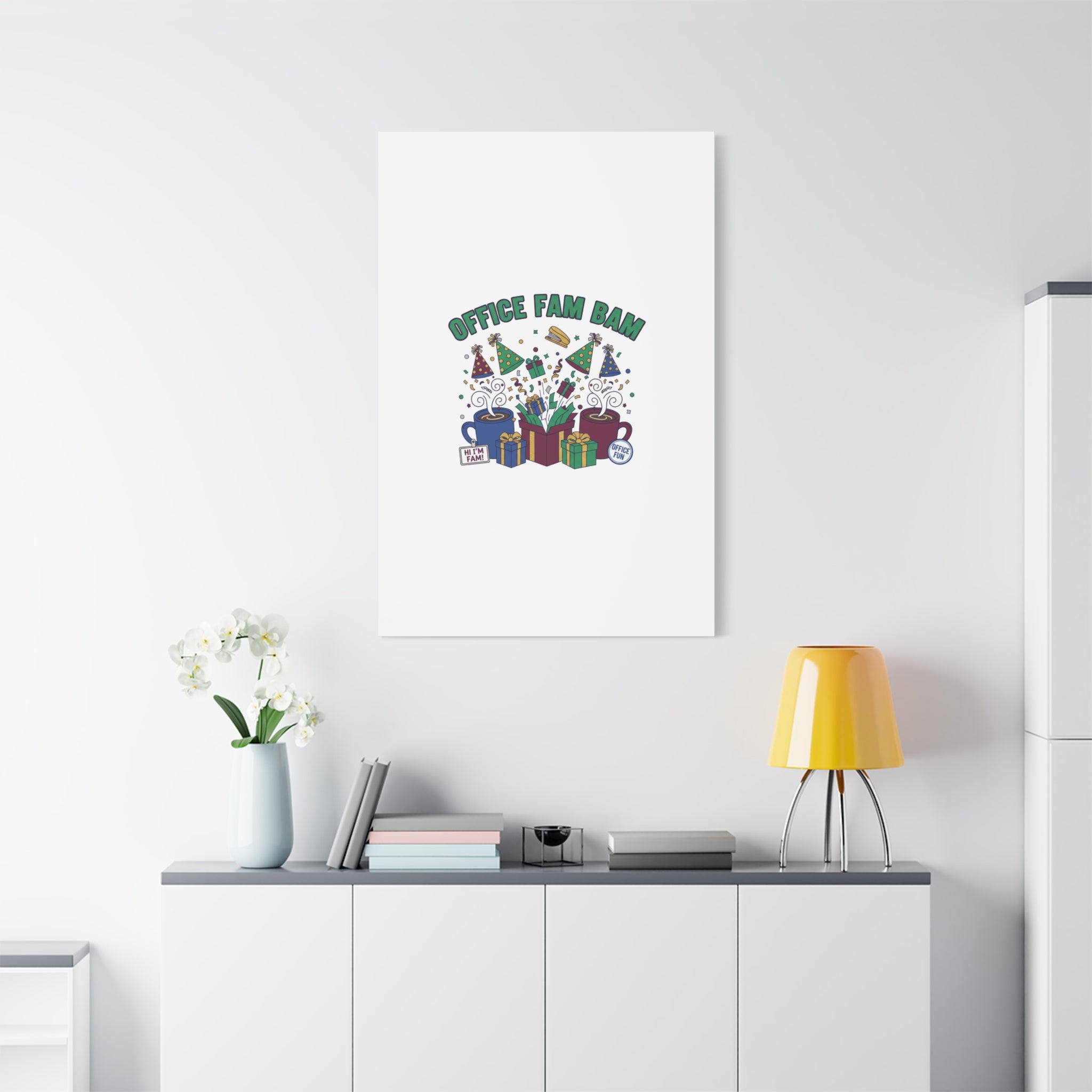 Office Fam Bam Canvas | Festive Office Party Decor, Secret Santa Humor